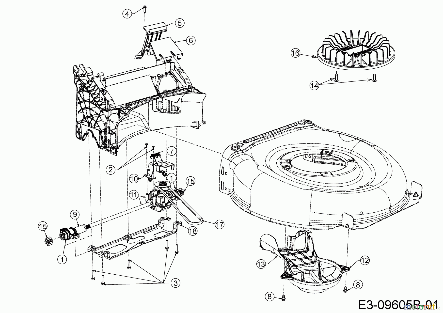  Wolf-Garten Motormäher mit Antrieb AT 420 AHHW 12B-LVCQ650  (2019) Getriebe, Kelriemen, Lüfterrad