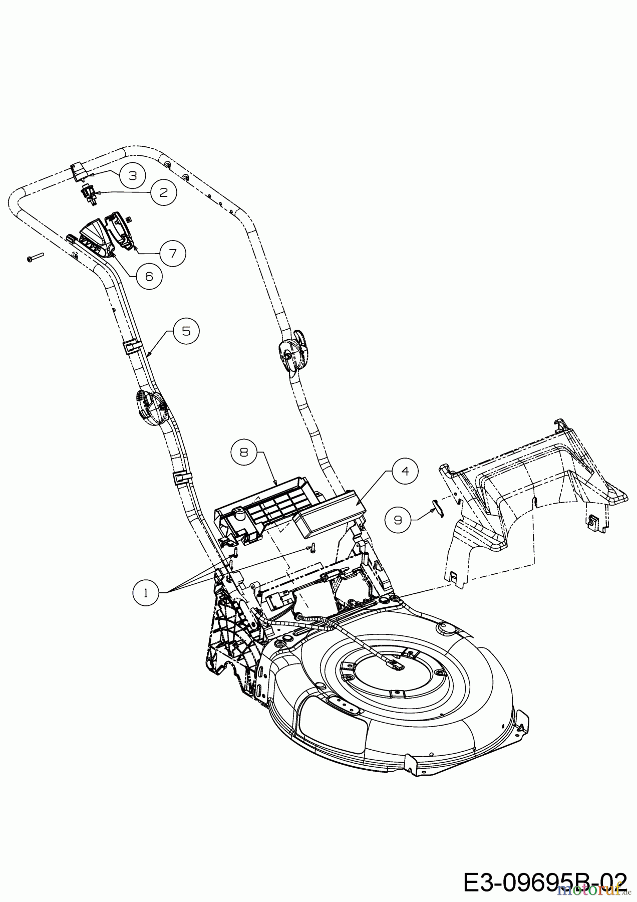  Wolf-Garten Motormäher mit Antrieb Expert 460 AE 12AETUS7650  (2017) Batterie, Kabelbaum