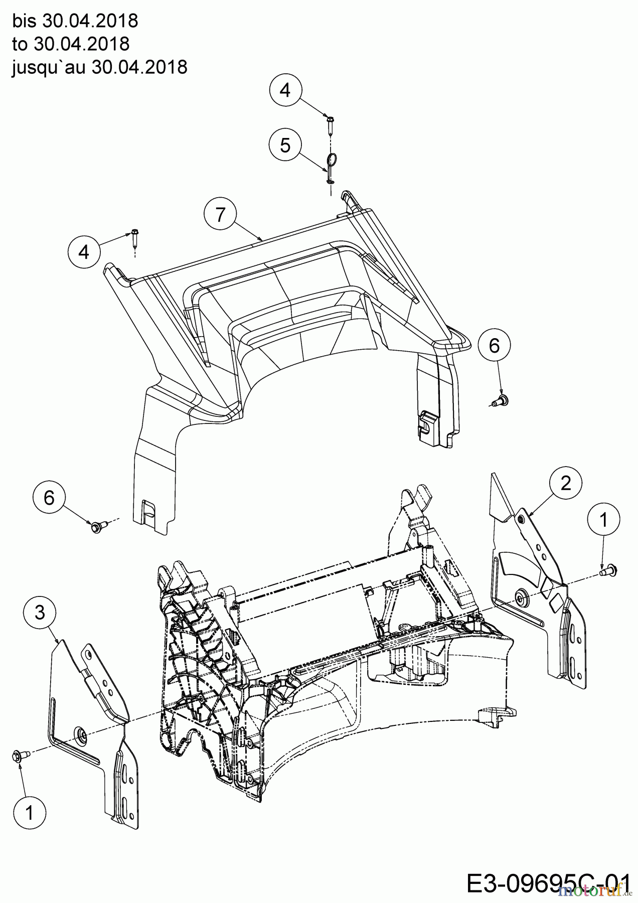  Wolf-Garten Motormäher mit Antrieb Expert 460 AE 12AETUS7650  (2018) Abdeckung hinten, Holmbraketten bis 30.04.2018