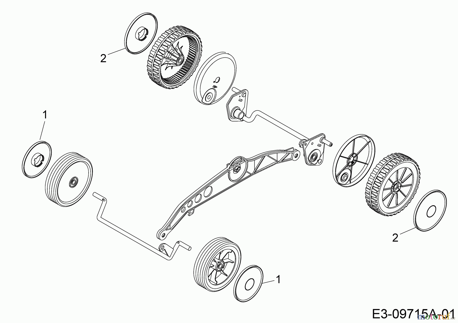  Wolf-Garten Elektromäher mit Antrieb A 400 EA 18CRMLM1650  (2020) Radkappen