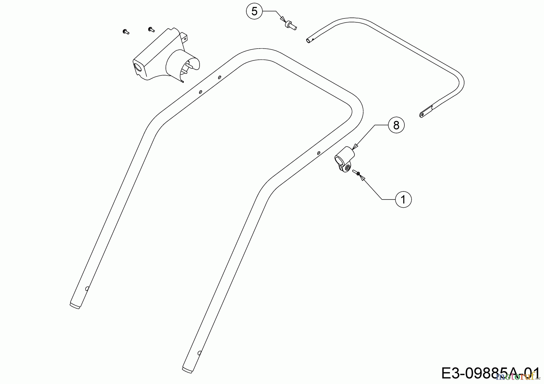  Wolf-Garten Elektromäher Expert 40 E 18BWH1K-C50  (2014) Befestigungsteile Schaltbügel