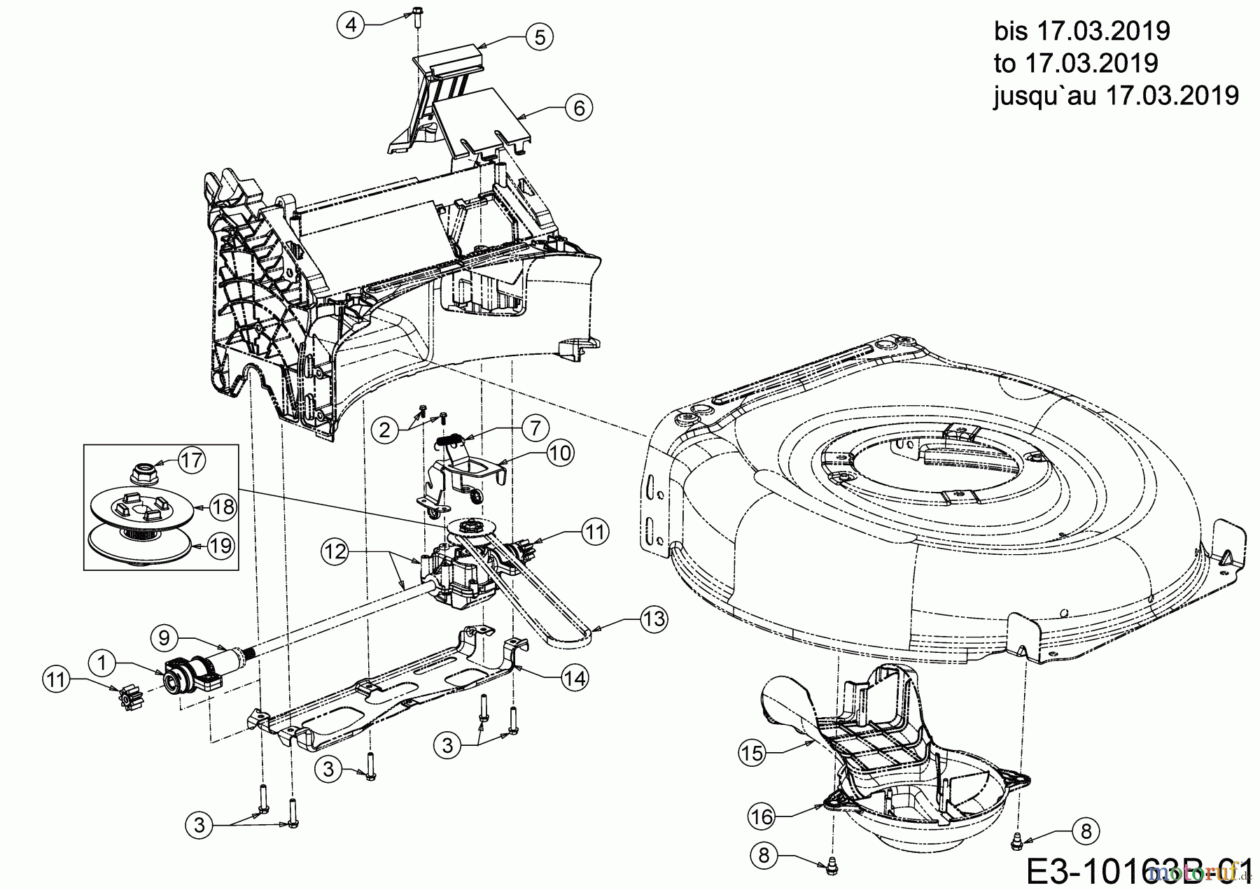  Wolf-Garten Motormäher mit Antrieb A 420 AVHW 12AQLV5B650 (2019) Getriebe, Keilriemen bis 17.03.2019