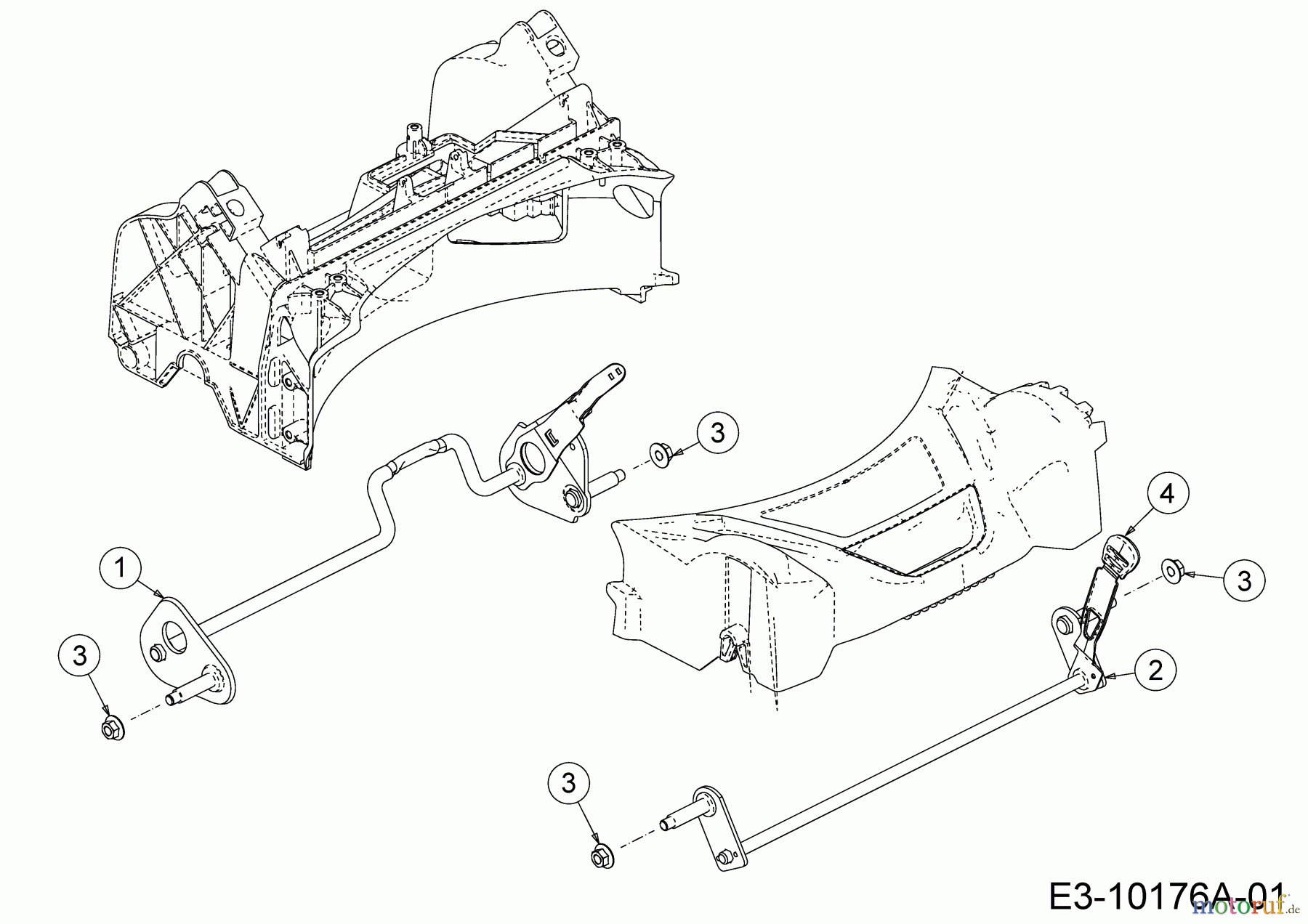  Wolf-Garten Motormäher mit Antrieb A 5300 A 12B-POKC650 (2019) Achsen, Höhenverstellung