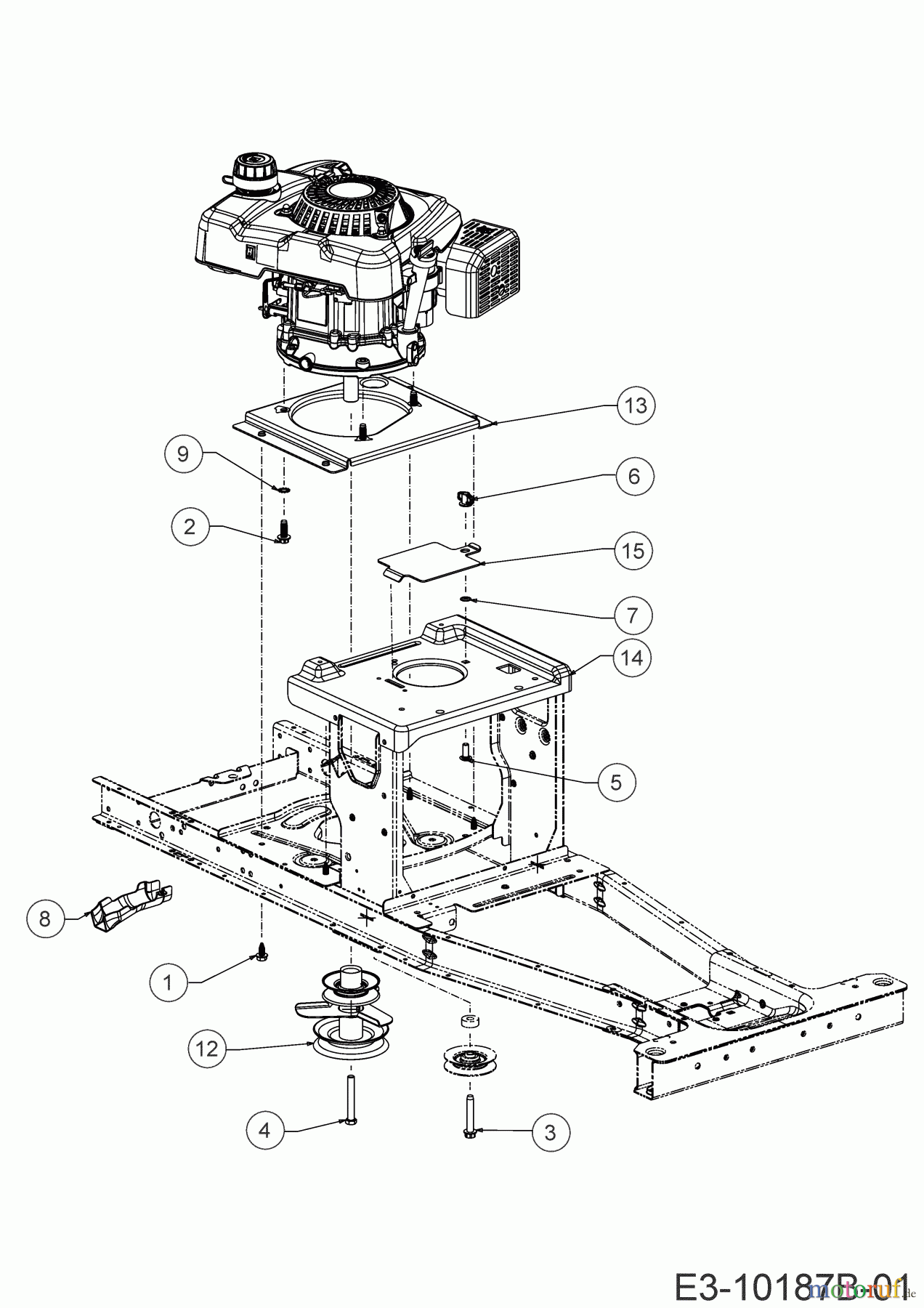  Wolf-Garten Rasentraktoren Scooter 13AW26SC650  (2019) Motorkeilriemenscheibe, Motorzubehör