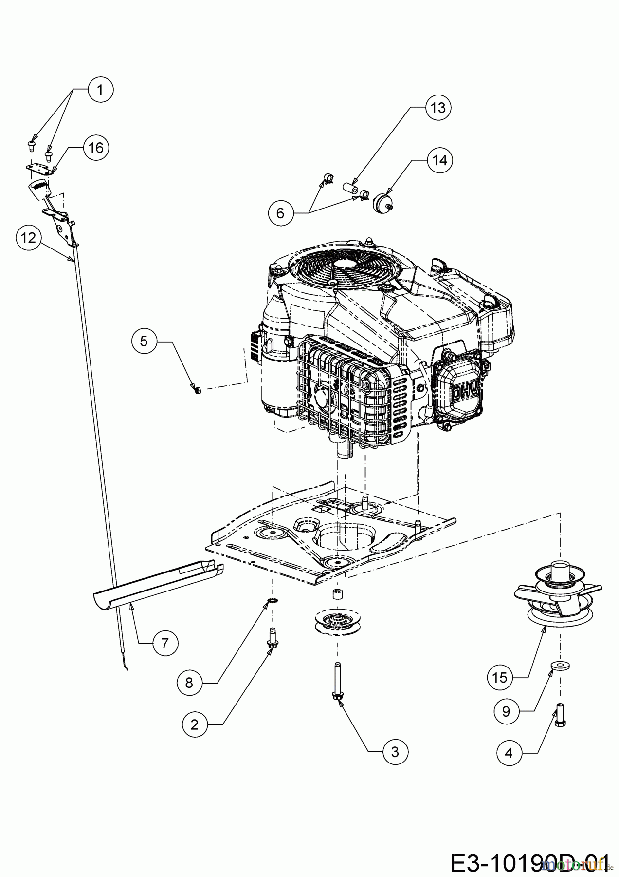  Wolf-Garten Rasentraktoren Scooter Pro 13A726HD650  (2020) Gaszug, Motorkeilriemenscheibe, Motorzubehör