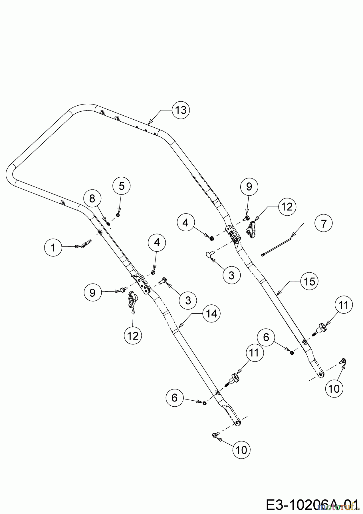  Wolf-Garten Motormäher mit Antrieb S 4600 B 12A-TR5L650  (2020) Holm