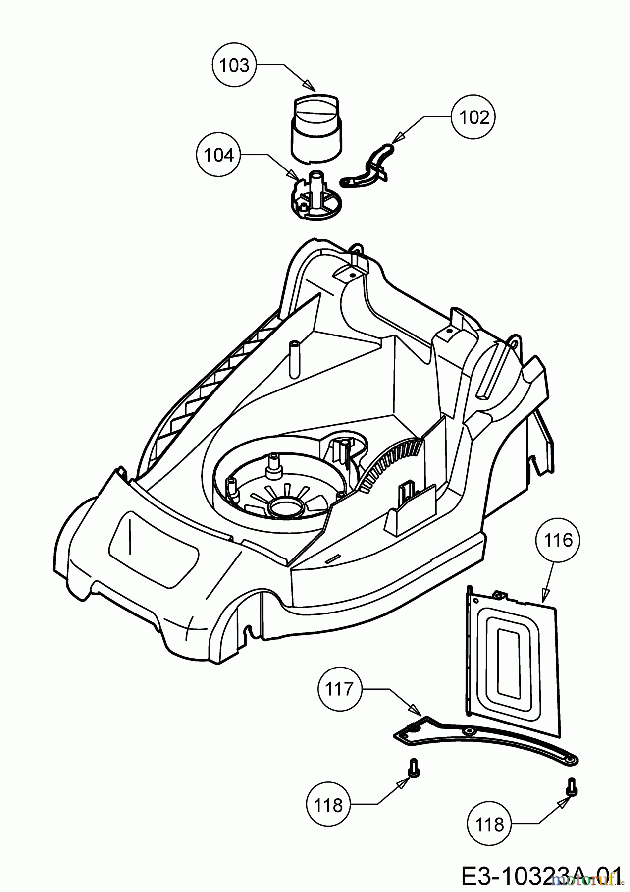  Wolf-Garten Elektromäher Expert 37 E 18CWG1H-C50  (2020) Mulchklappe