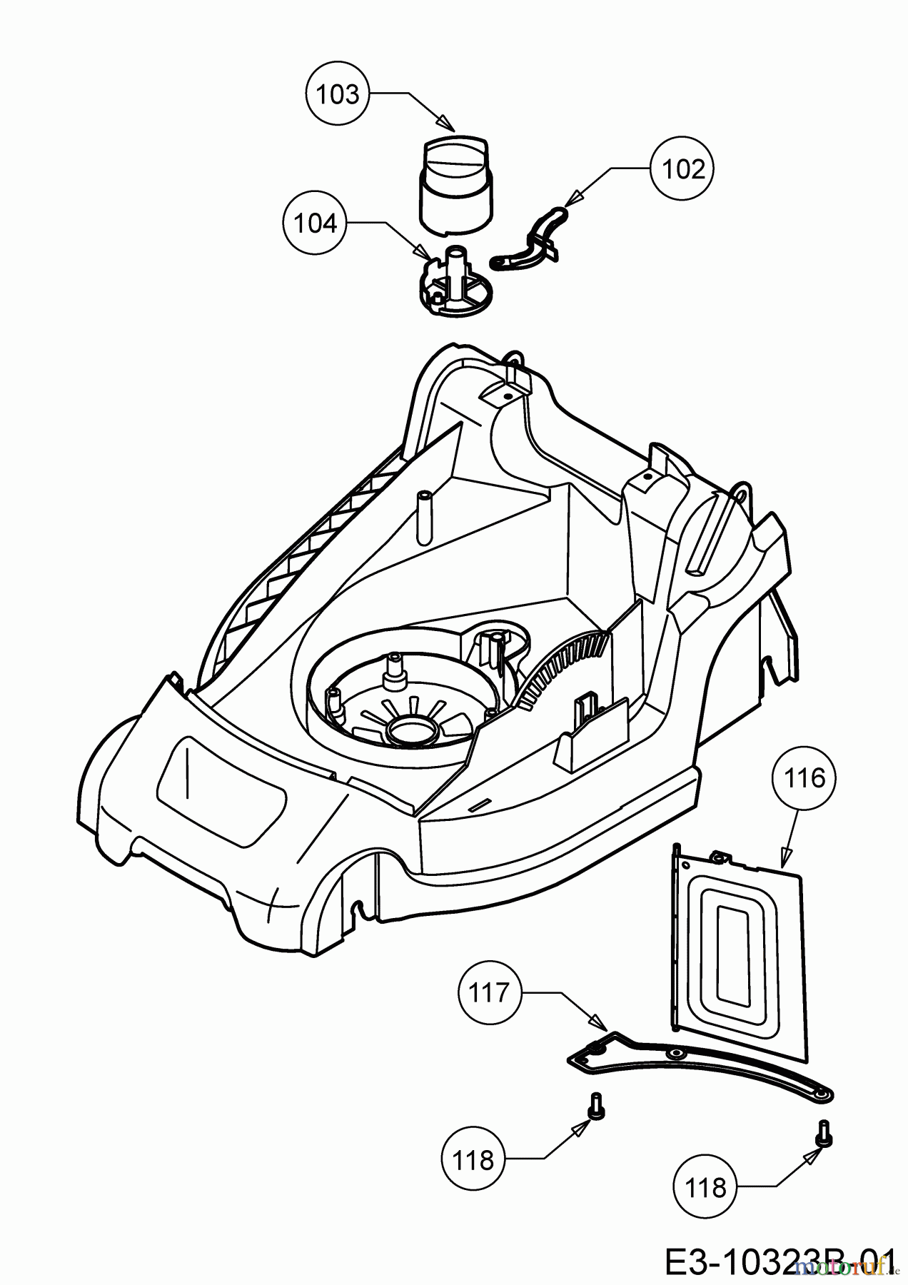  Wolf-Garten Elektromäher Expert 37 E 18BWG1H-650  (2017) Mulchklappe