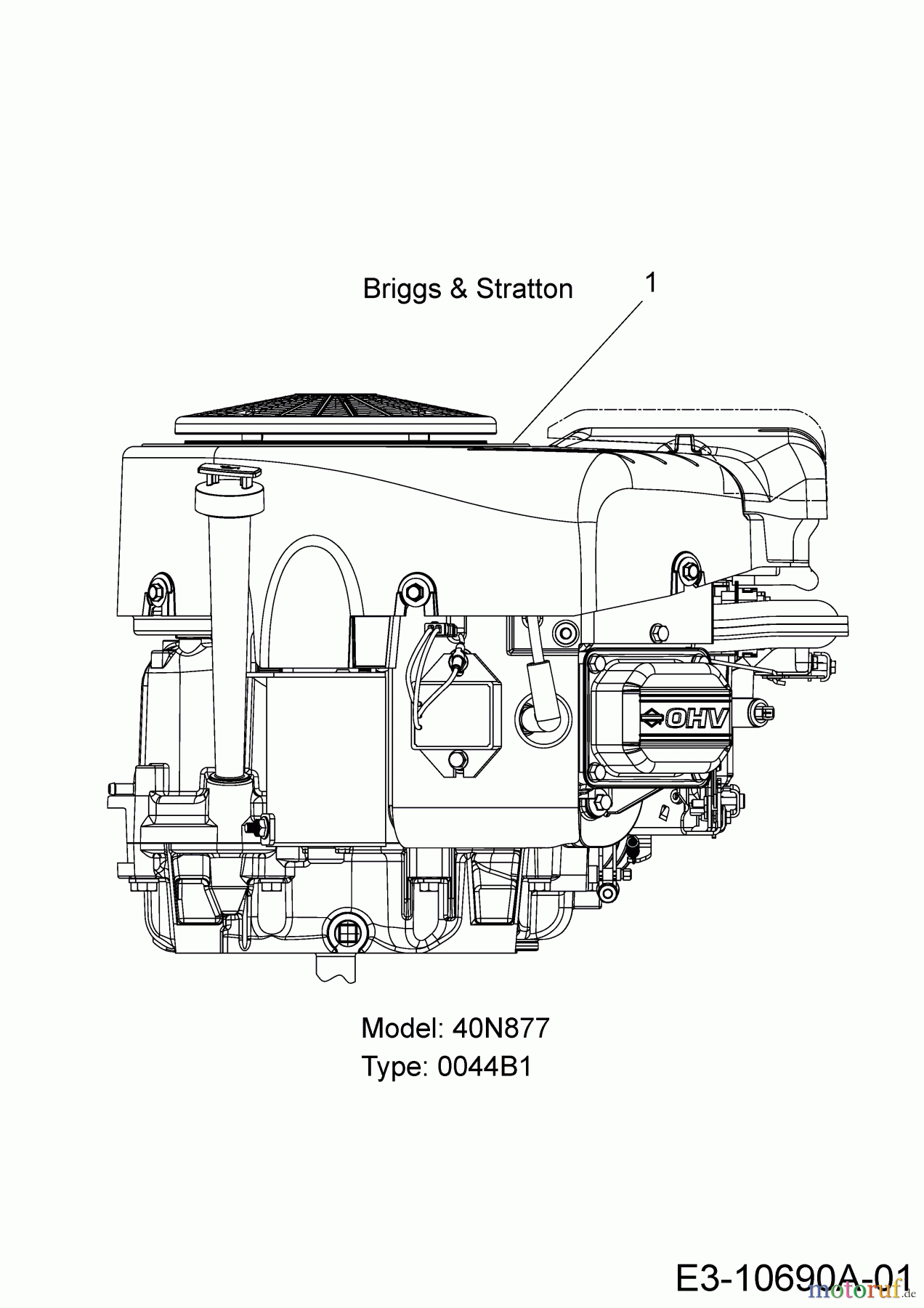  Wolf-Garten Rasentraktoren 106.220 HP 13PAA1VR650  (2018) Motor Briggs & Stratton