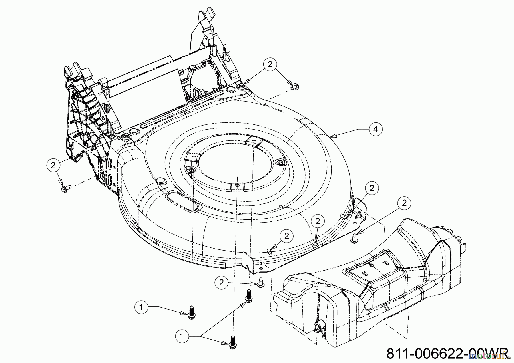  Wolf-Garten Motormäher mit Antrieb A 5300 A 12D-POKC650 (2022) Mähwerksgehäuse