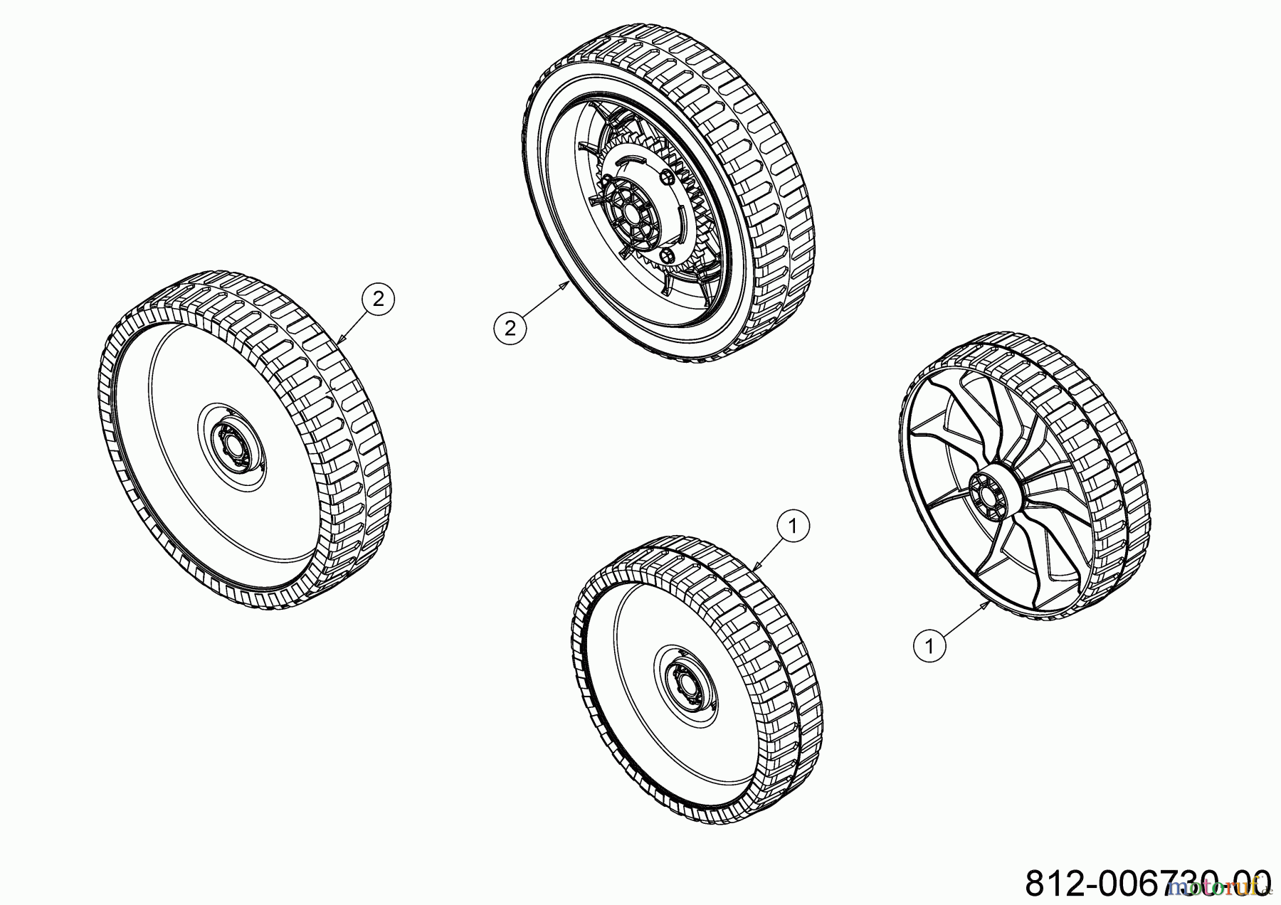  Wolf-Garten Motormäher mit Antrieb A 4600 A 12D-TOSC650 (2023) Räder