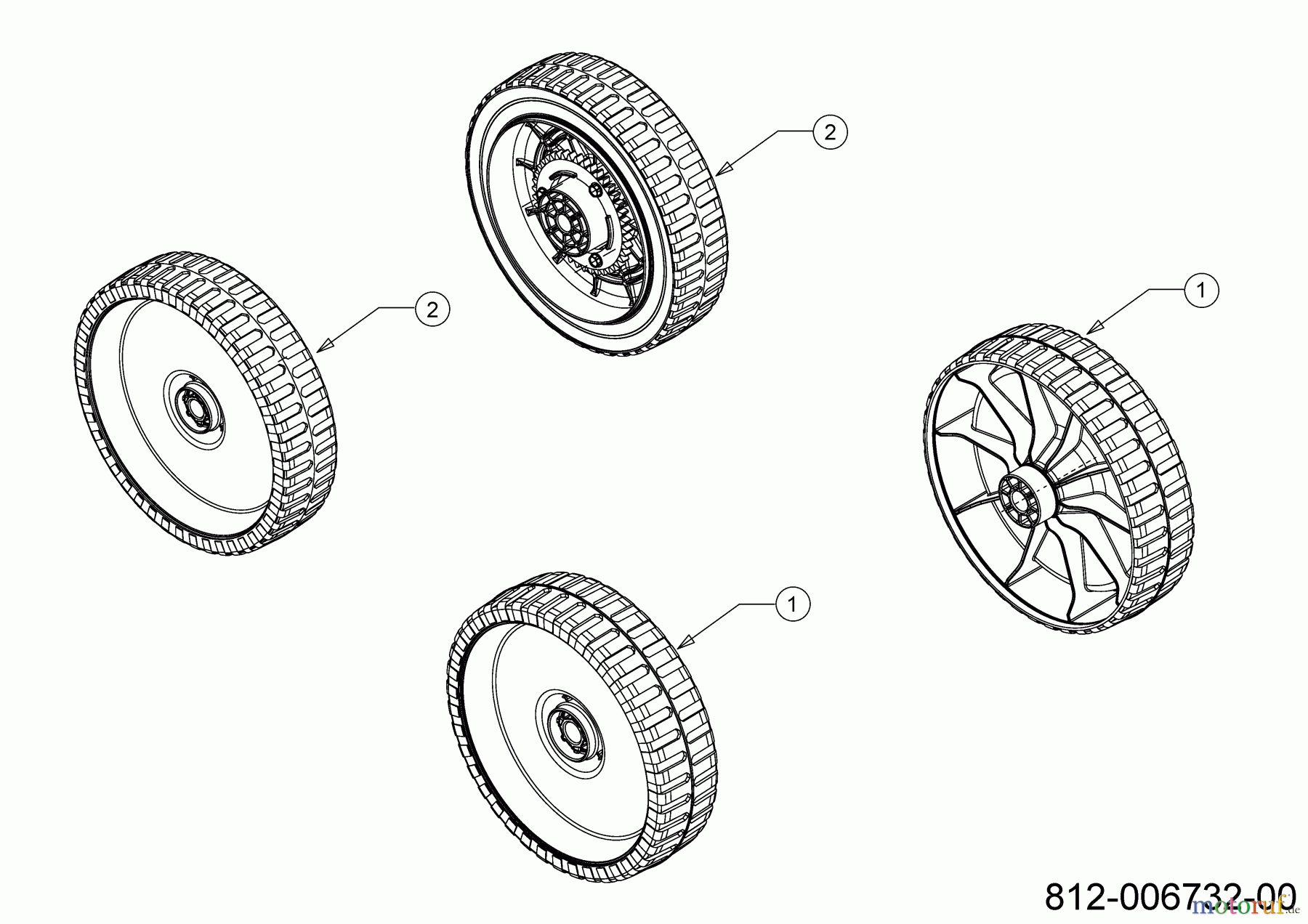  Wolf-Garten Motormäher mit Antrieb A 5300 A 12D-POKC650 (2023) Räder