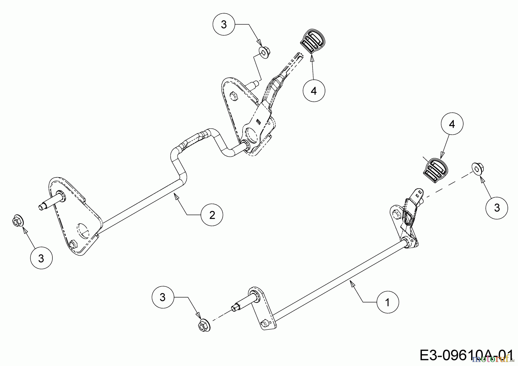  Wolf-Garten Motormäher mit Antrieb WS 46 A 12A-TZ5N650  (2016) Achsen, Höhenverstellung