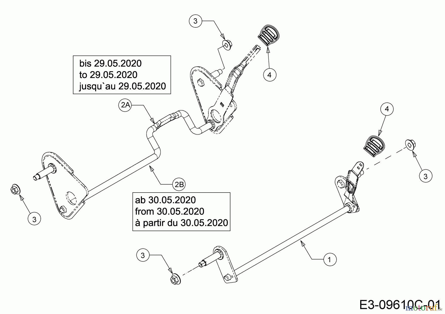  Wolf-Garten Motormäher mit Antrieb A 4600 A 12C-TOSC650 (2021) Achsen, Höhenverstellung