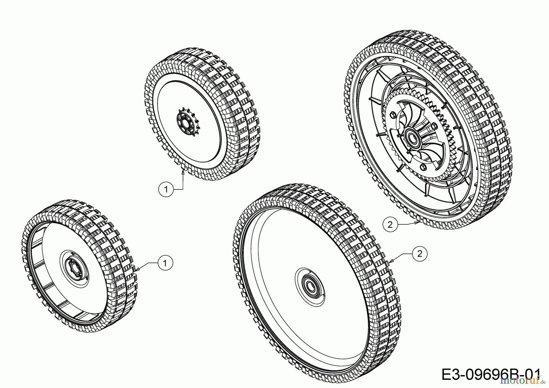  Wolf-Garten Motormäher mit Antrieb A 460 ASPHWIS 12CYTVB9650 (2021) Räder