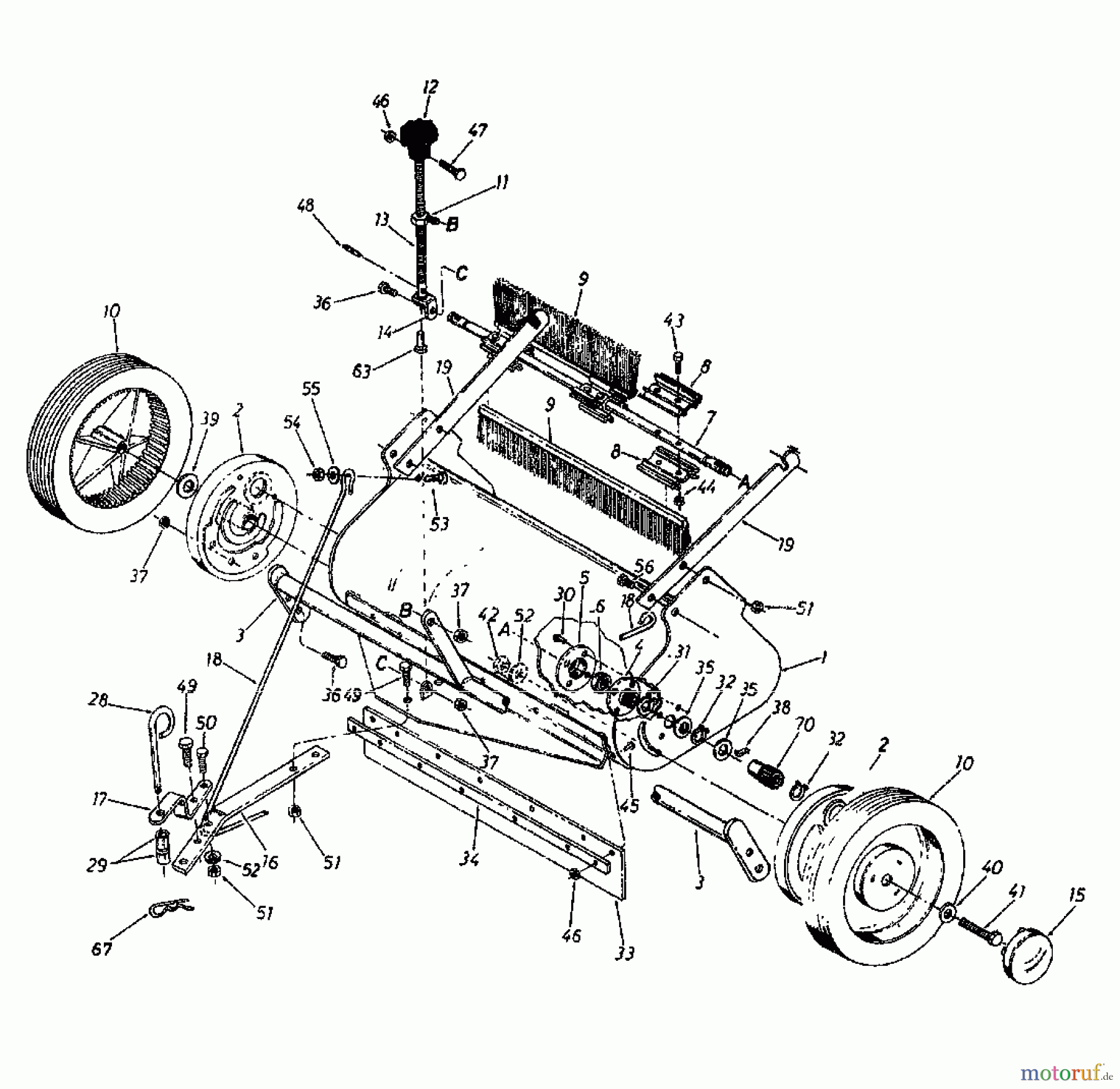  MTD Zubehör Zubehör Garten- und Rasentraktoren Rasenkehrer Flott-HD 031-0172  (1985) Grundgerät