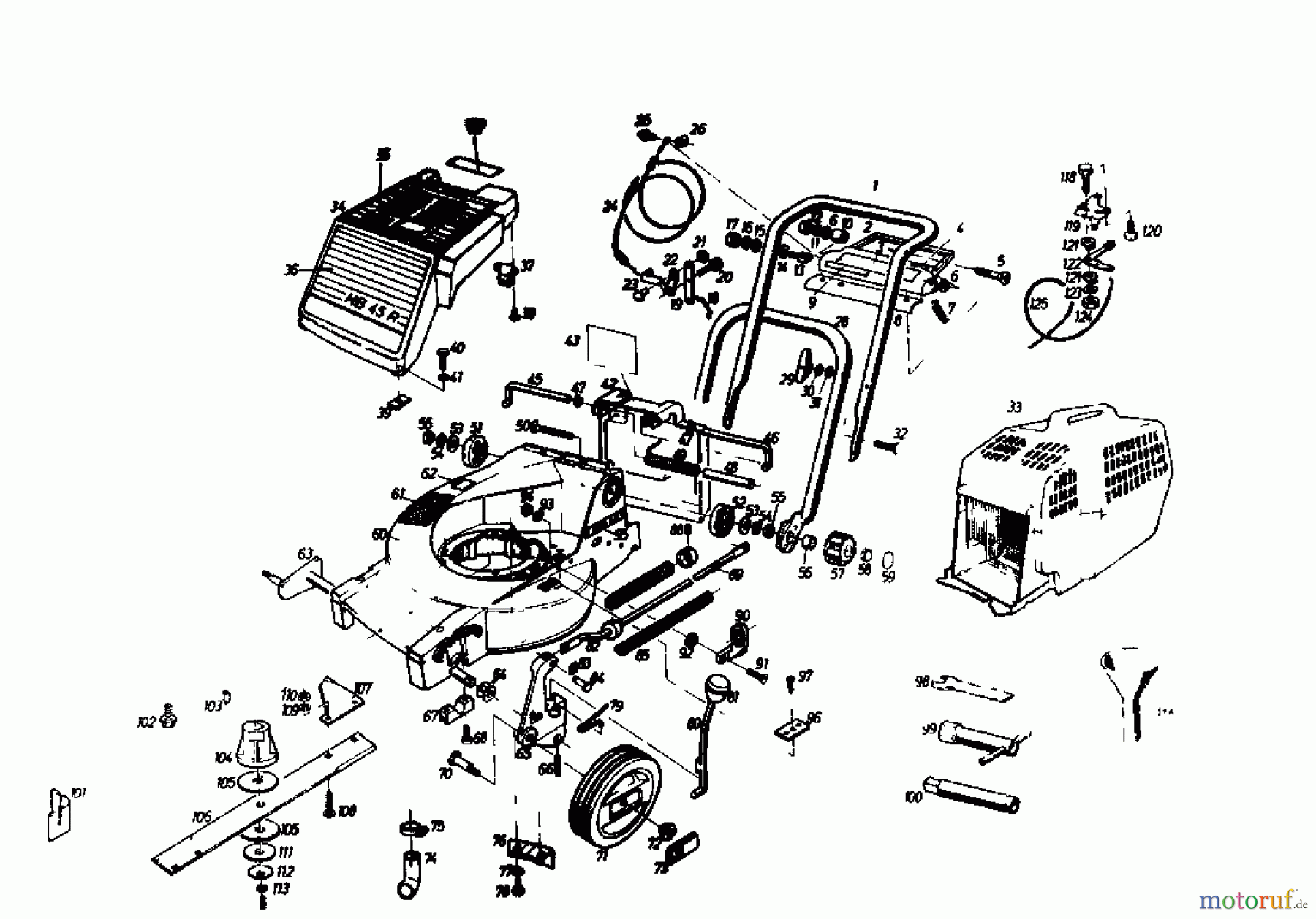  Gutbrod Motormäher mit Antrieb HB 45 R 02627.03  (1985) Grundgerät