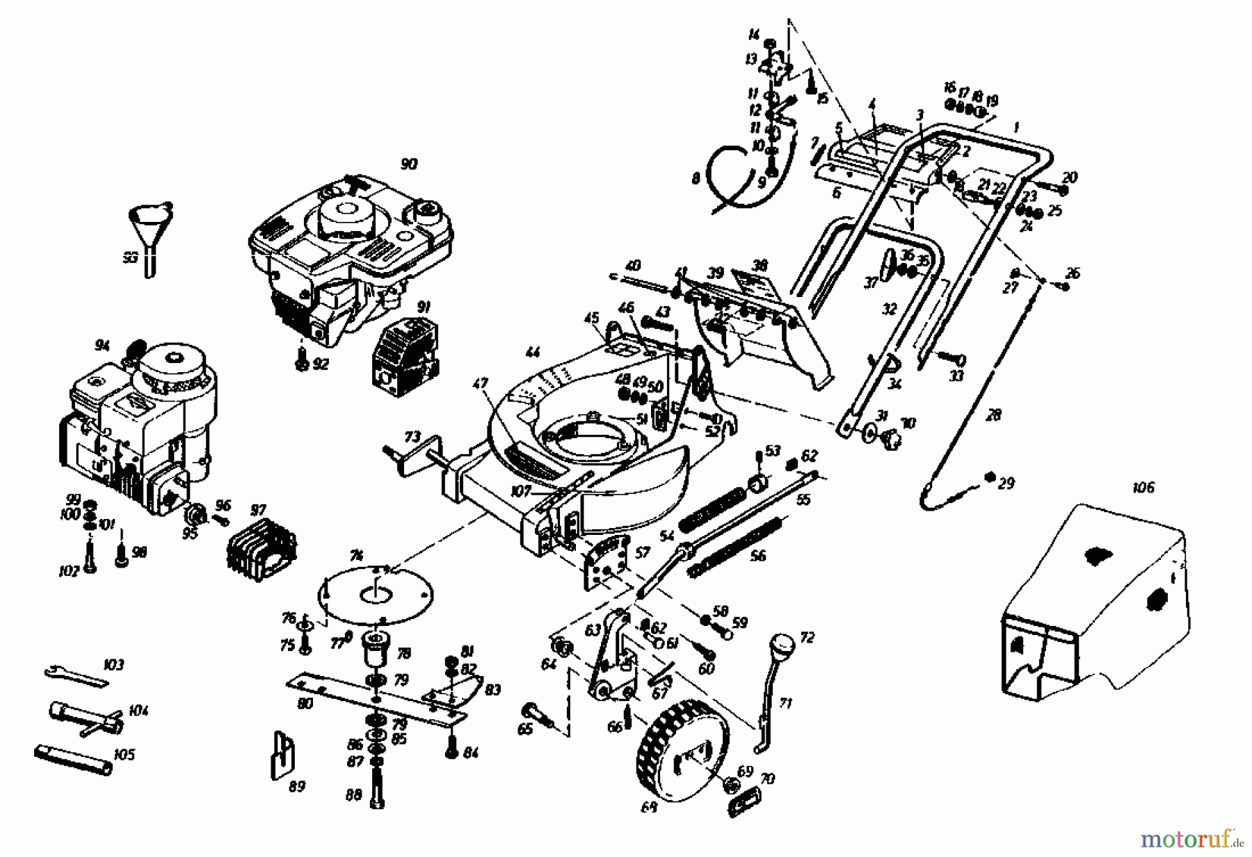  Gutbrod Motormäher mit Antrieb HB 55 R 02882.03  (1985) Grundgerät