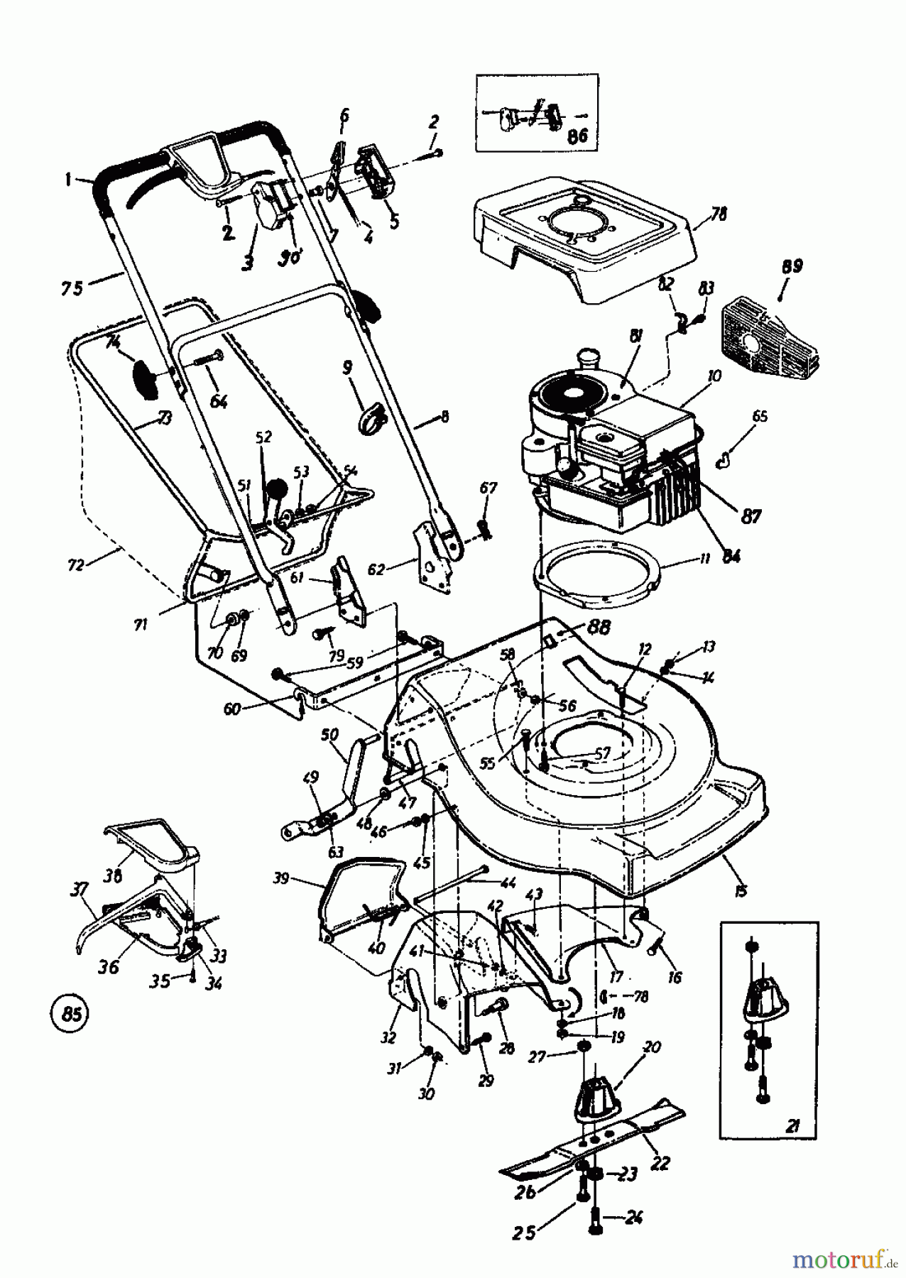  MTD Motormäher mit Antrieb REX-COMBI 51 SSL 126-3580  (1986) Grundgerät
