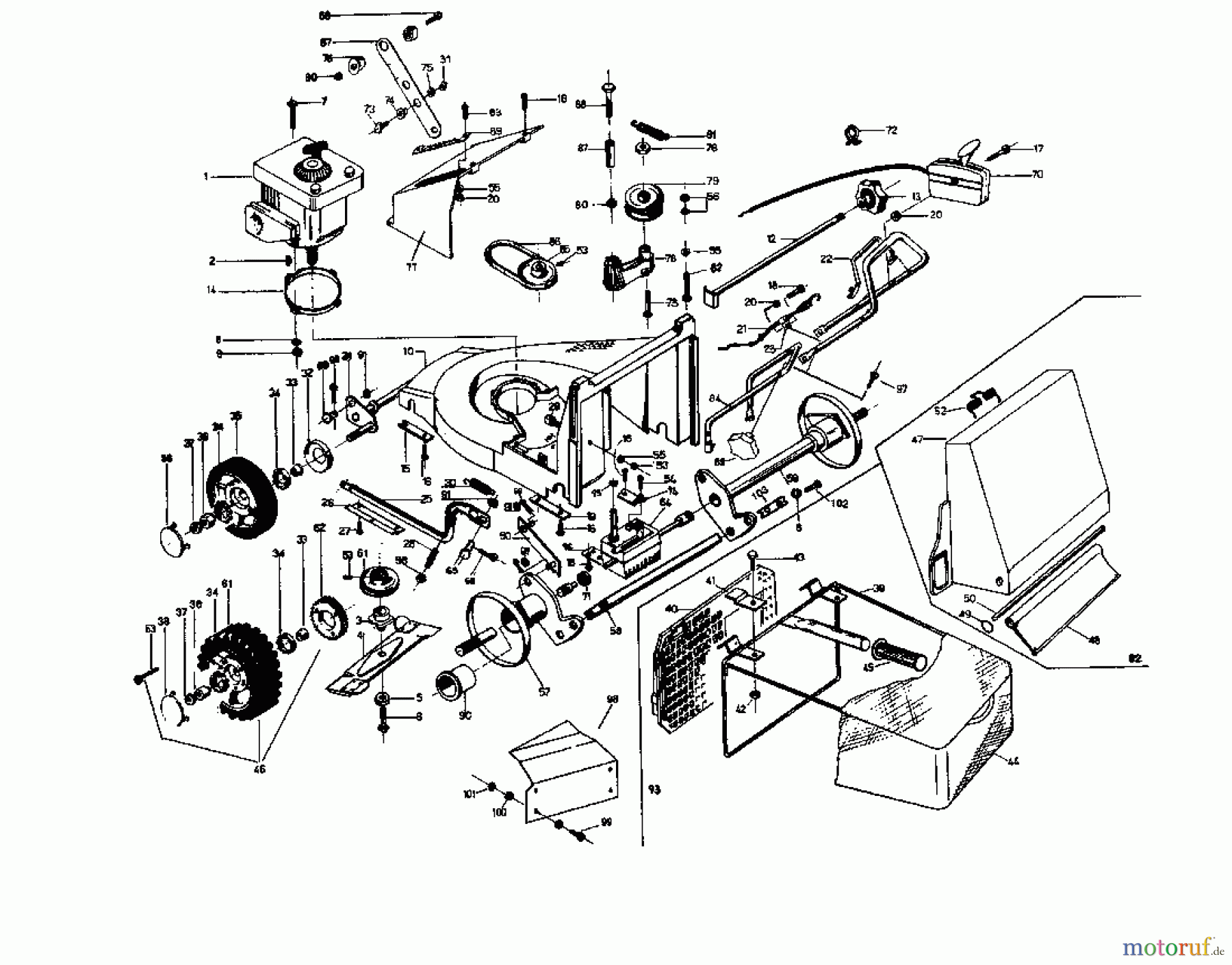  Rotaro Motormäher mit Antrieb ROTARO  48 S 186-0157  (1986) Grundgerät