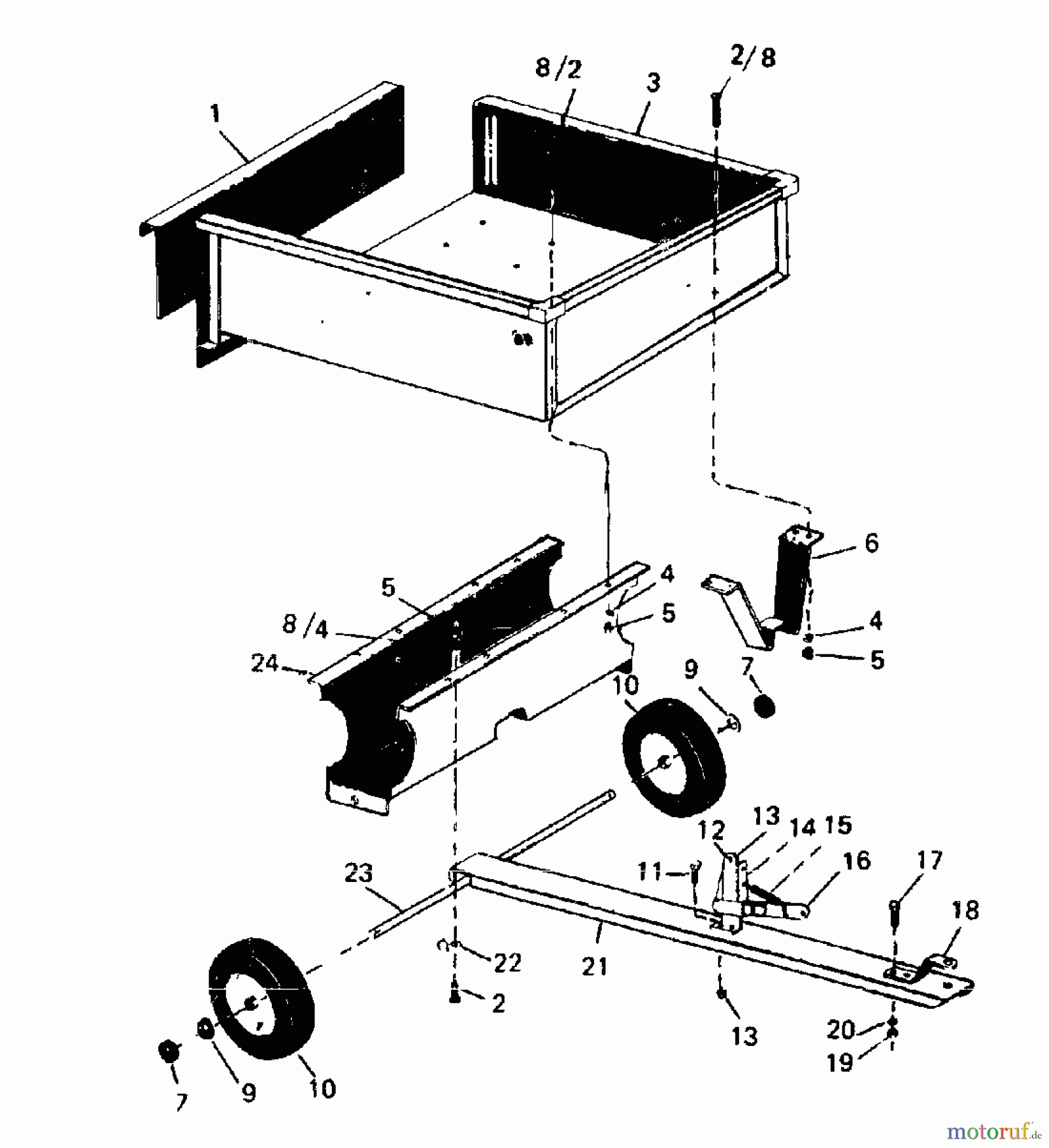  MTD Zubehör Zubehör Garten- und Rasentraktoren Anhänger 285 L 293-8929  (1987) Grundgerät