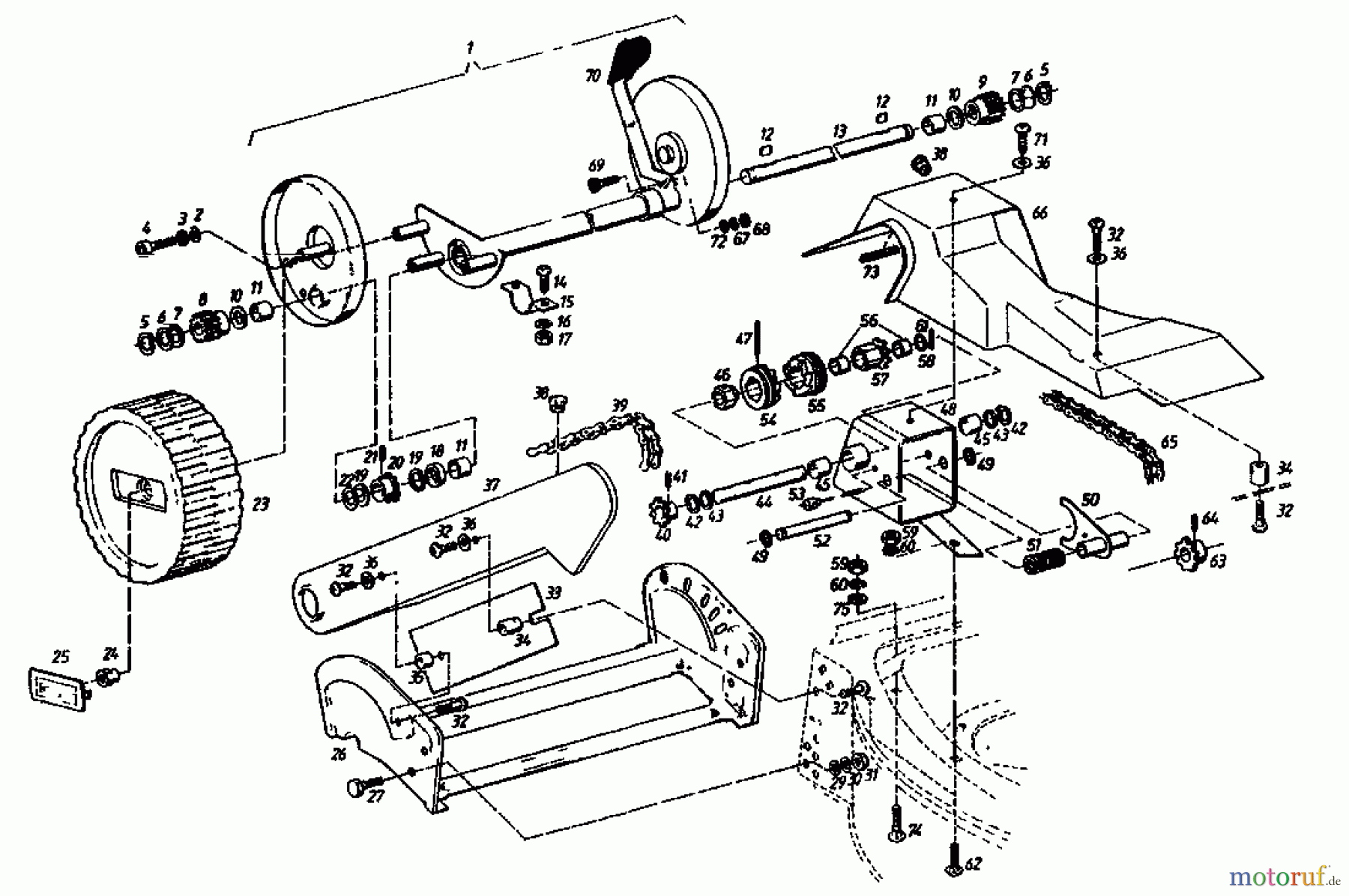  Gutbrod Motormäher mit Antrieb HB 46 R 02877.02  (1987) Fahrantrieb, Räder