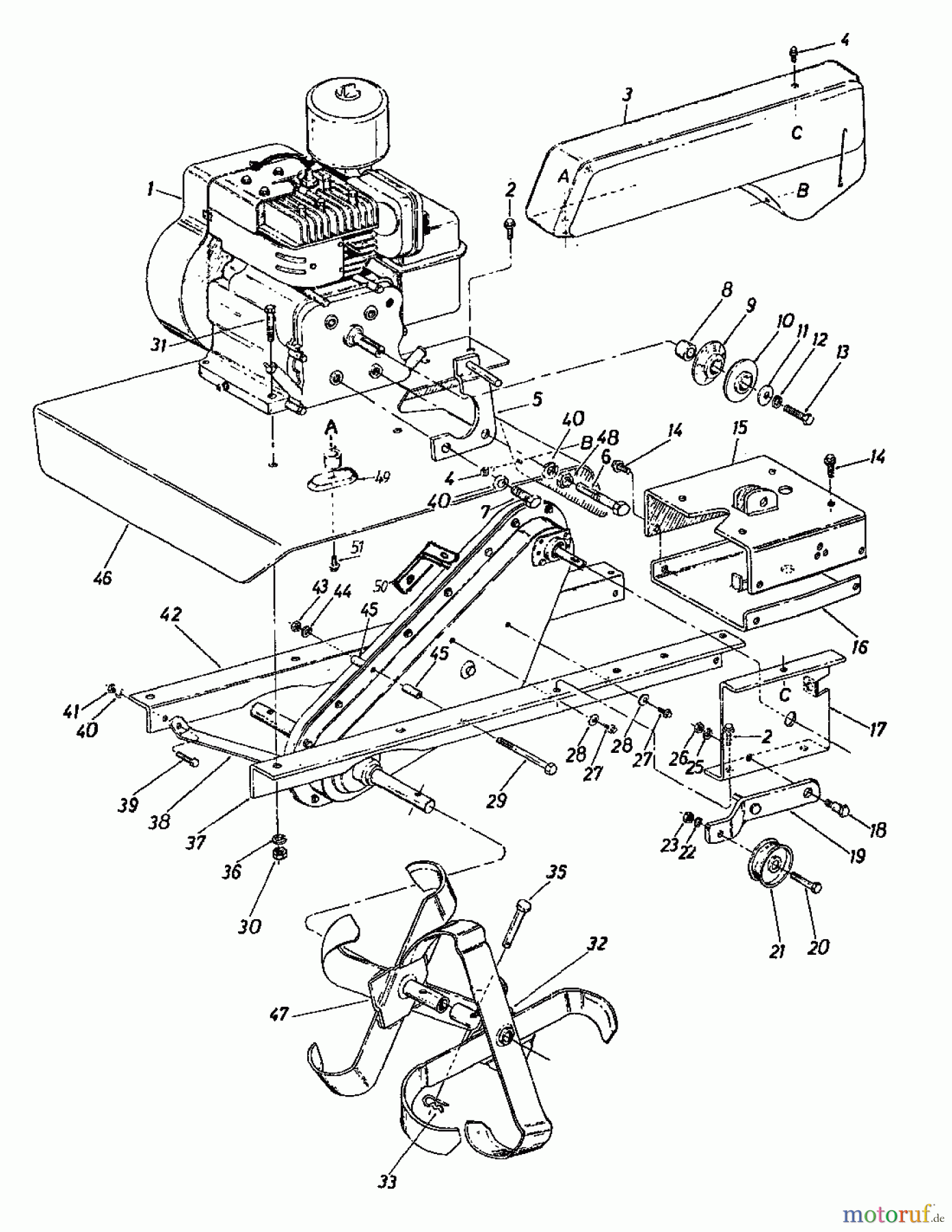  MTD Motorhacken Gartentiller 5 218-3200  (1988) Grundgerät