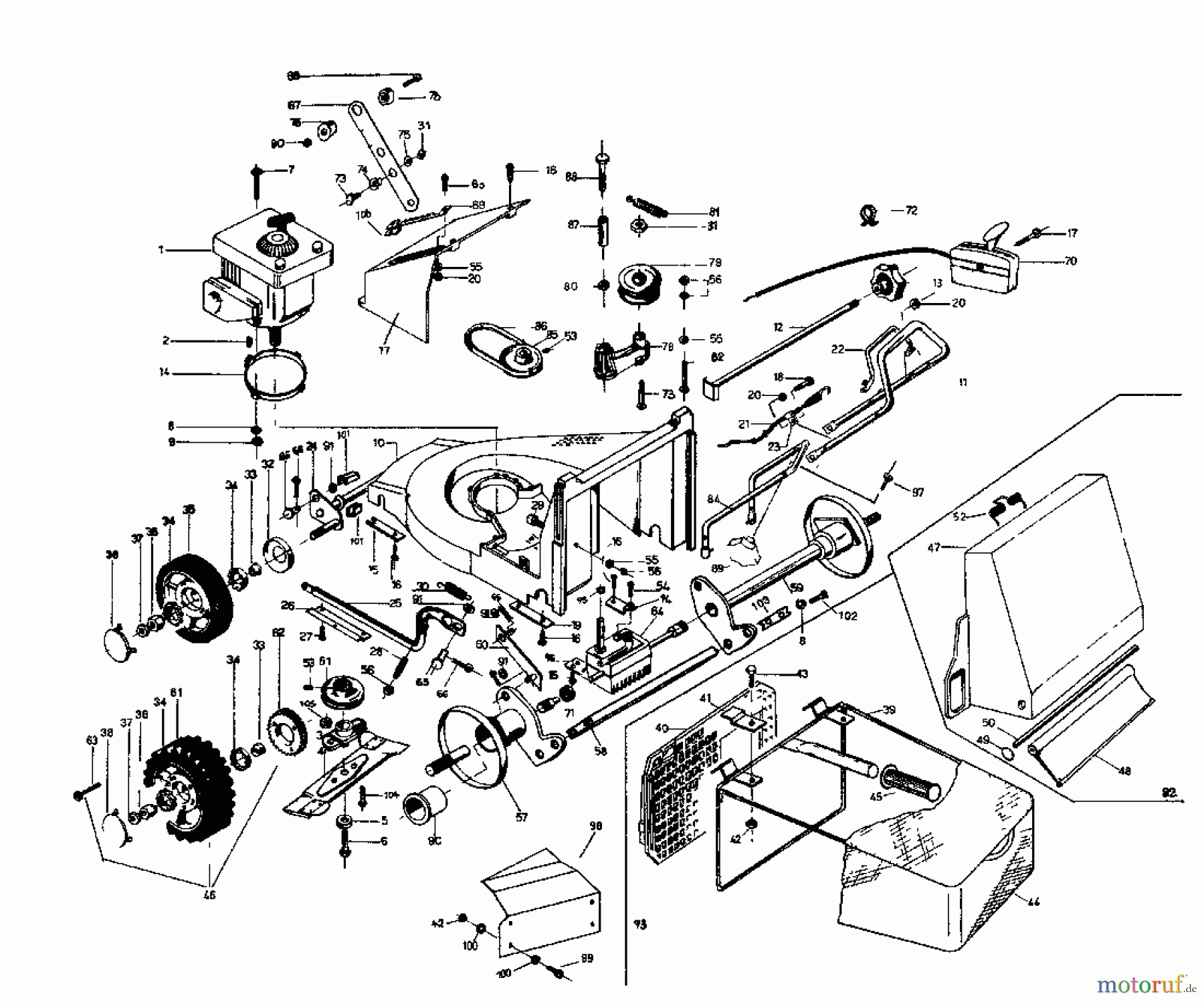  Rotaro Motormäher mit Antrieb ROTARO  48 S 188-0157  (1988) Grundgerät