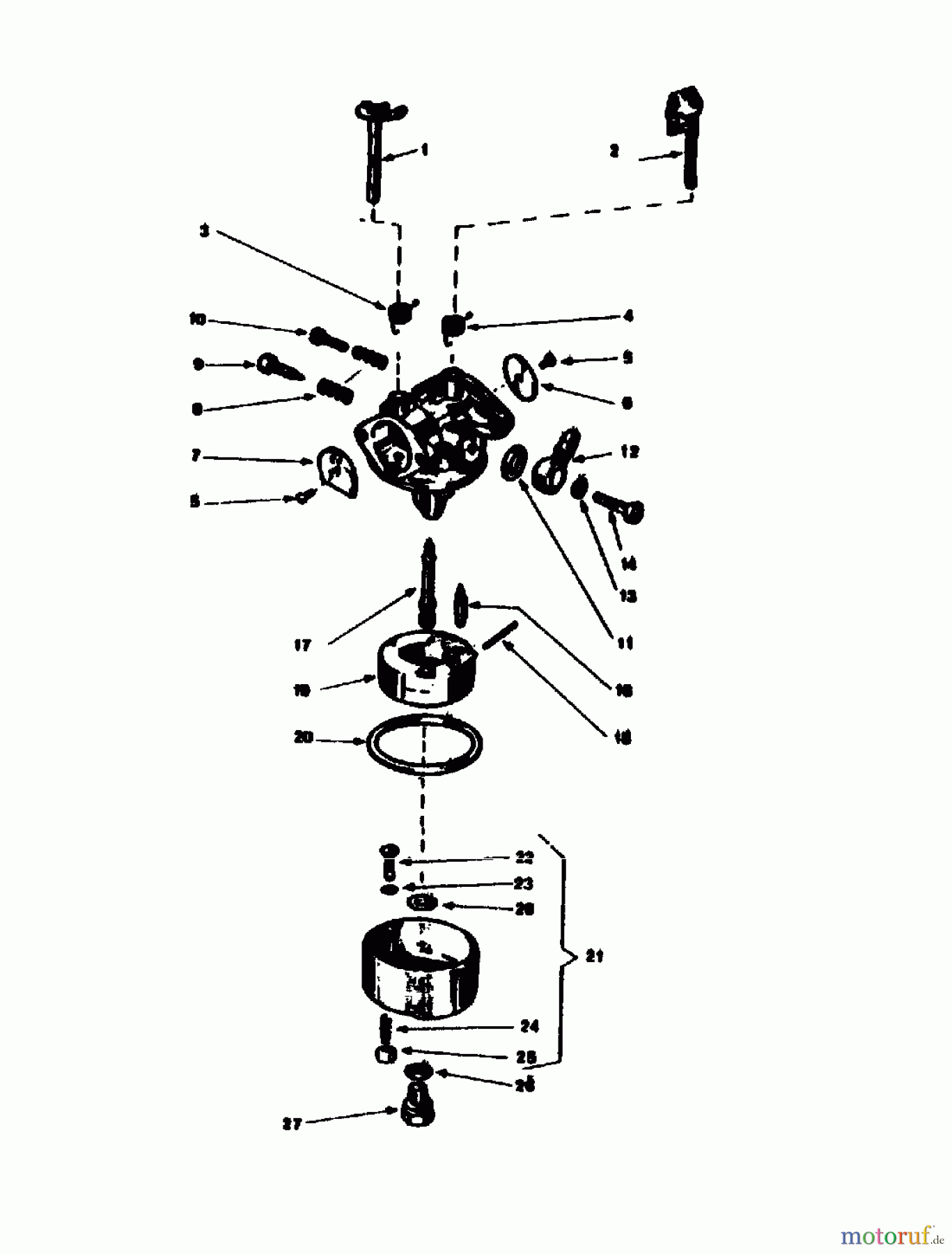  Gutbrod Motormäher mit Antrieb HB 47 R 02847.01  (1988) Vergaser