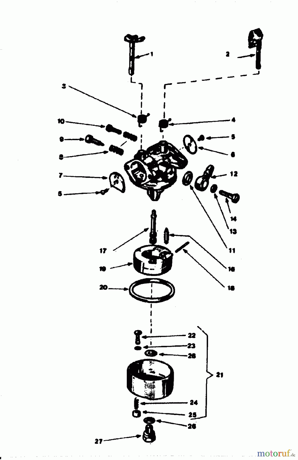  Gutbrod Motormäher mit Antrieb HB 47 R 02847.01  (1988) Vergaser