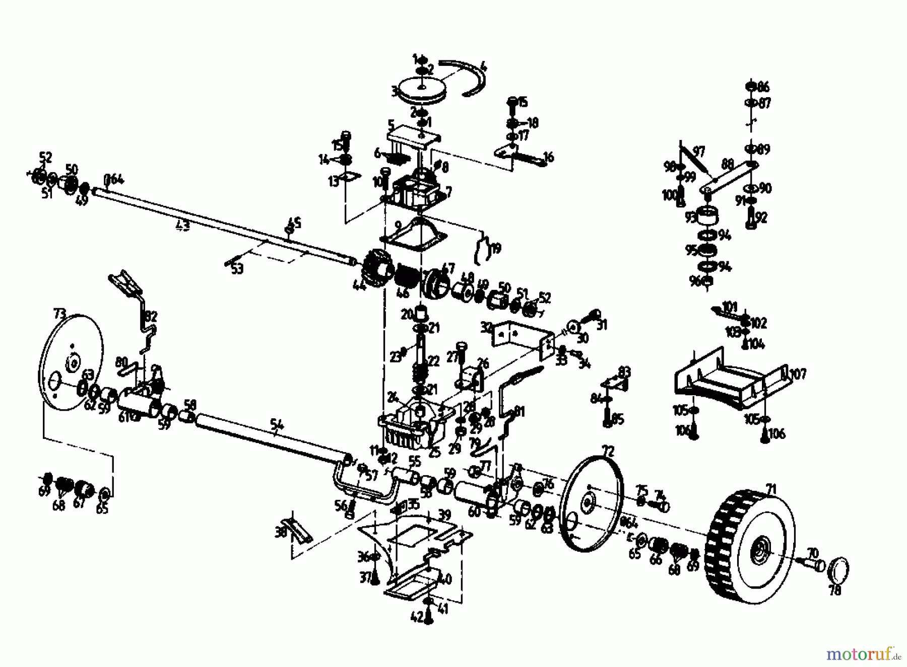  Gutbrod Motormäher mit Antrieb HB 47 R 02847.01  (1988) Getriebe