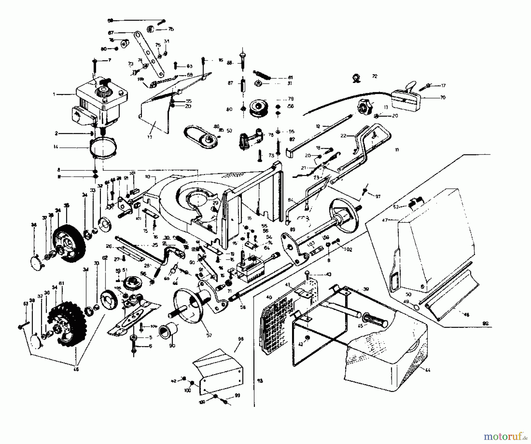  Rotaro Motormäher mit Antrieb ROTARO  48 S 189-0157  (1989) Grundgerät