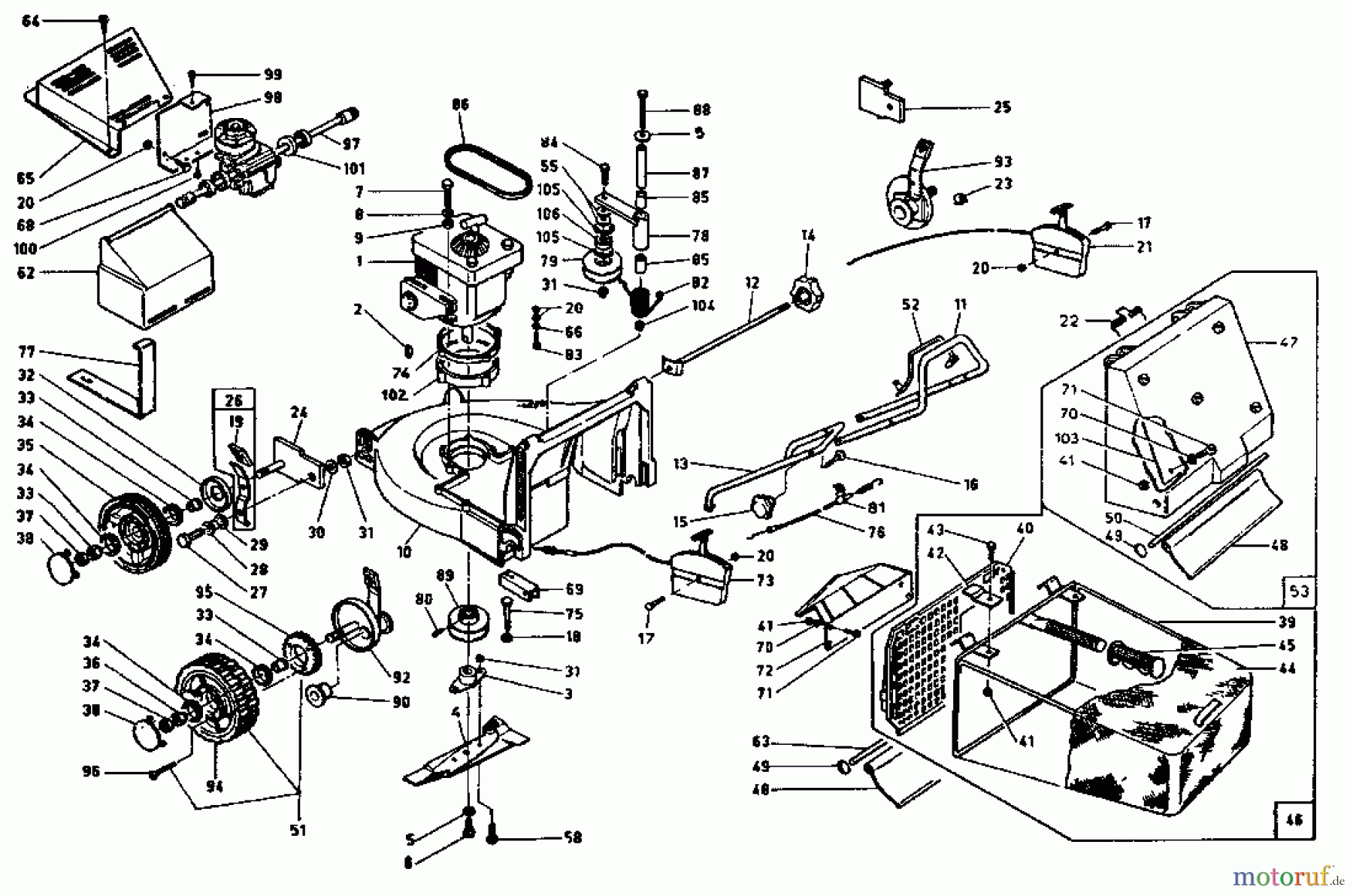  Rotaro Motormäher mit Antrieb ROTARO  55 SSV 189-0159  (1989) Grundgerät
