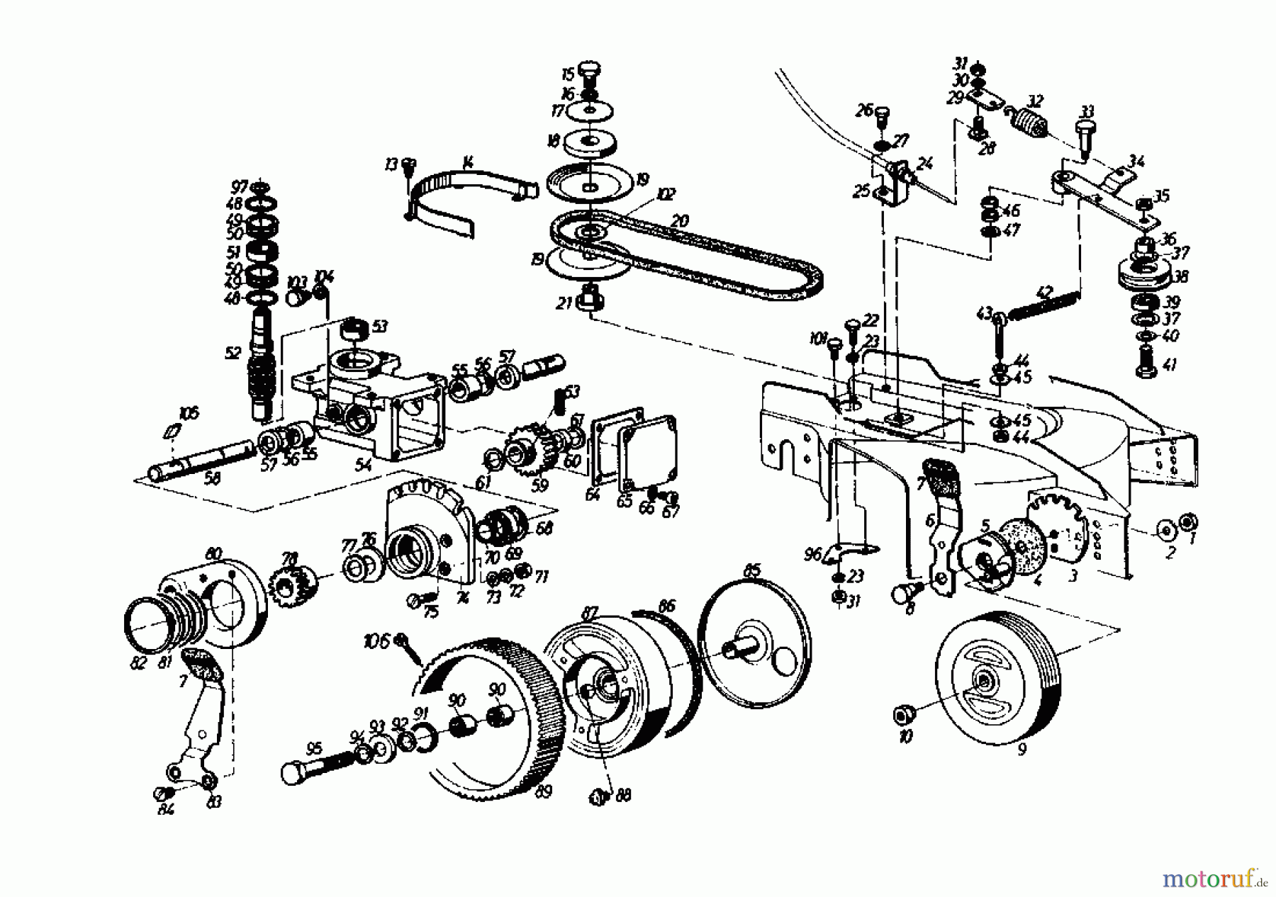  Gutbrod Motormäher mit Antrieb SB 51 R 02608.04  (1988) Getriebe