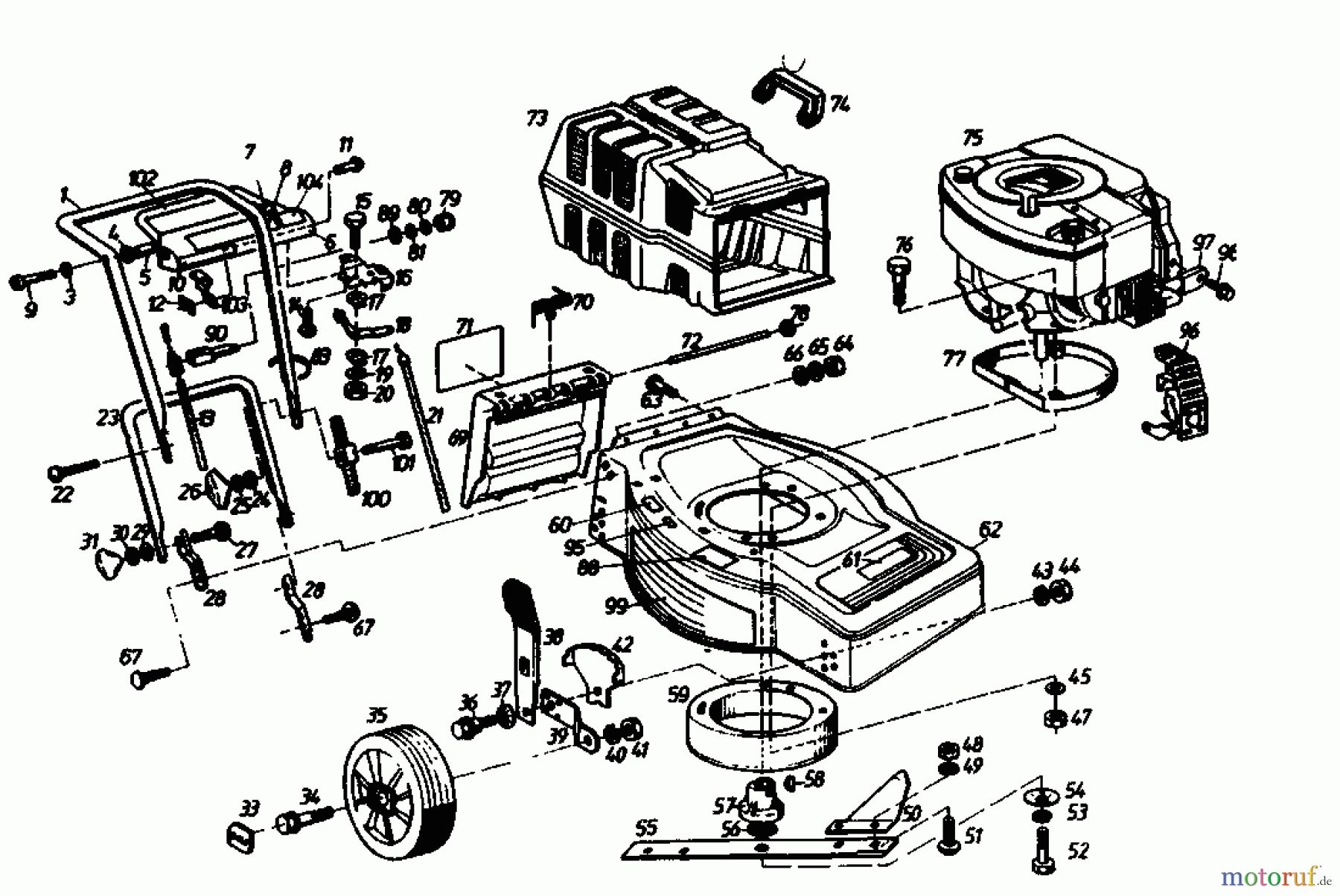  Golf Motormäher mit Antrieb 245 HR 4 02647.05  (1989) Grundgerät