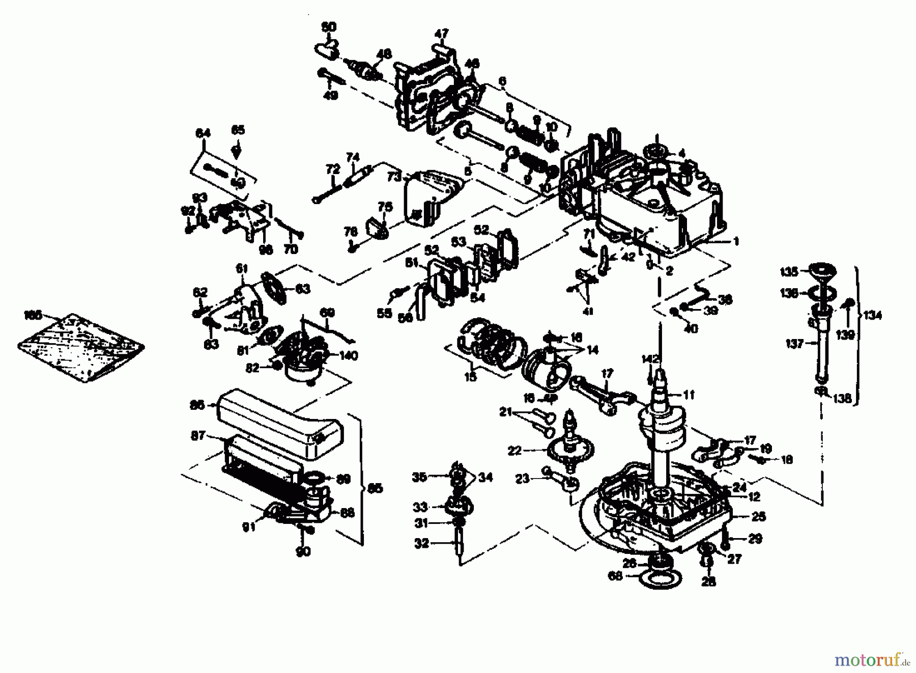  Gutbrod Motormäher mit Antrieb HB 47 R 02847.01  (1989) Kurbelgehäuse, Zylinder