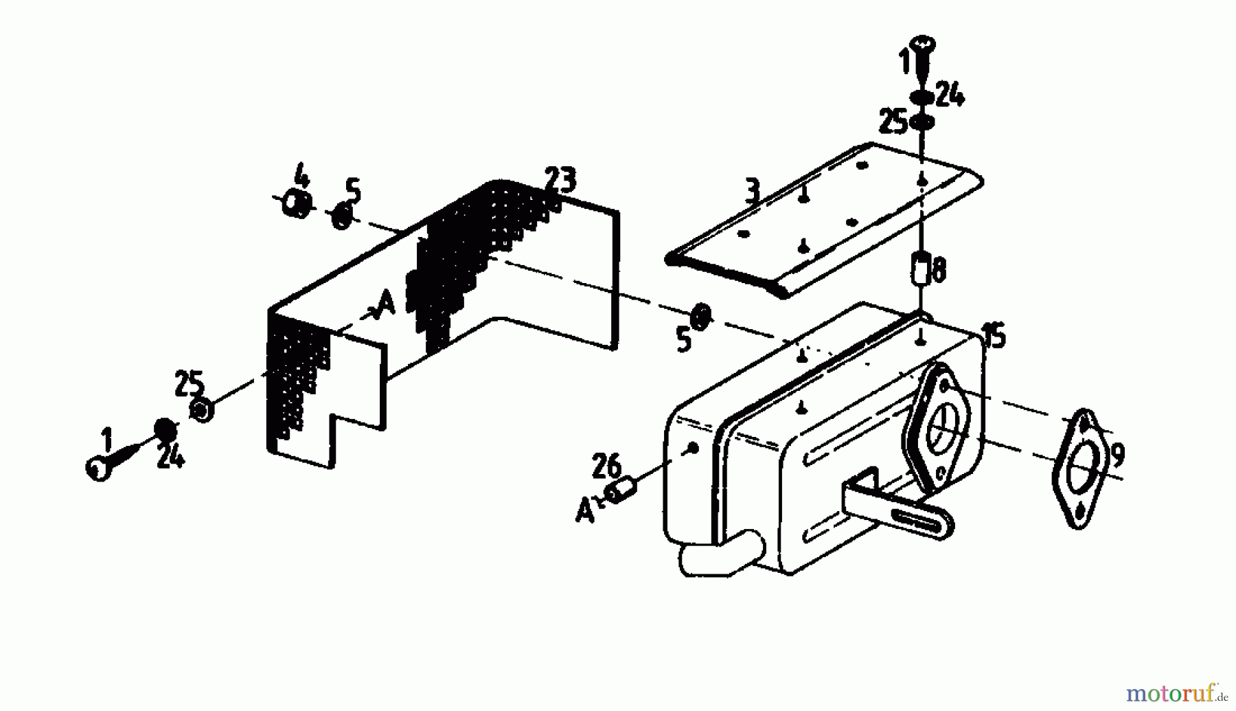  Gutbrod Balkenmäher BM 100 4/BS 07507.02  (1989) Auspuff