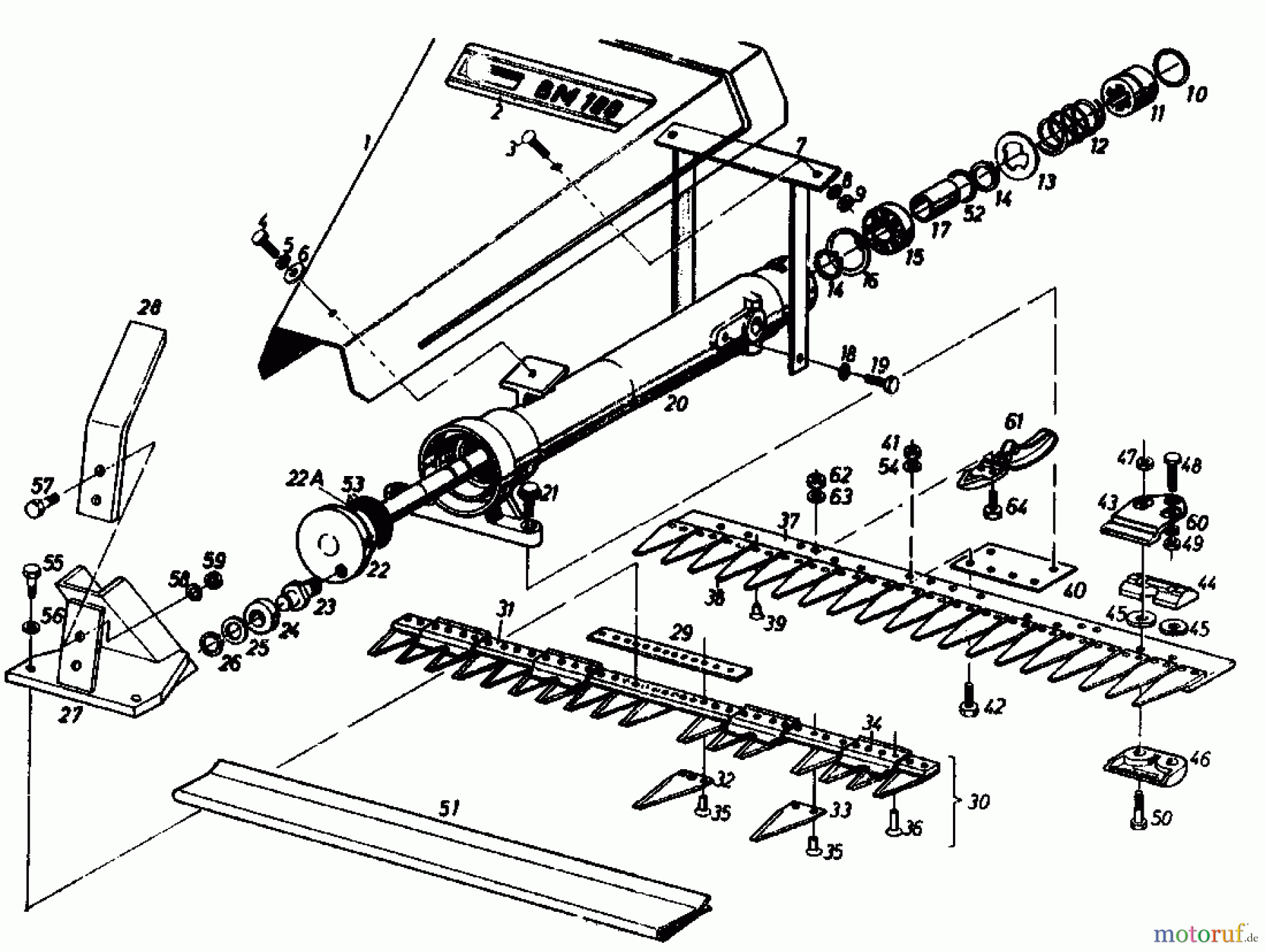  Gutbrod Balkenmäher BM 100-2/G 07507.01  (1989) Mähbalken