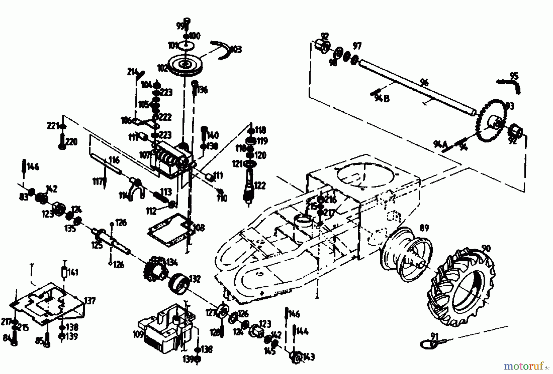  Gutbrod Balkenmäher BM 710 07515.02  (1989) Getriebe, Räder