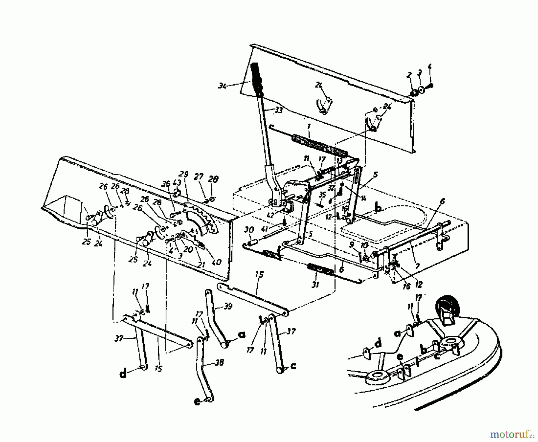  Super Rasentraktoren Super 12-96 N 130-659F  (1990) Mähwerksaushebung