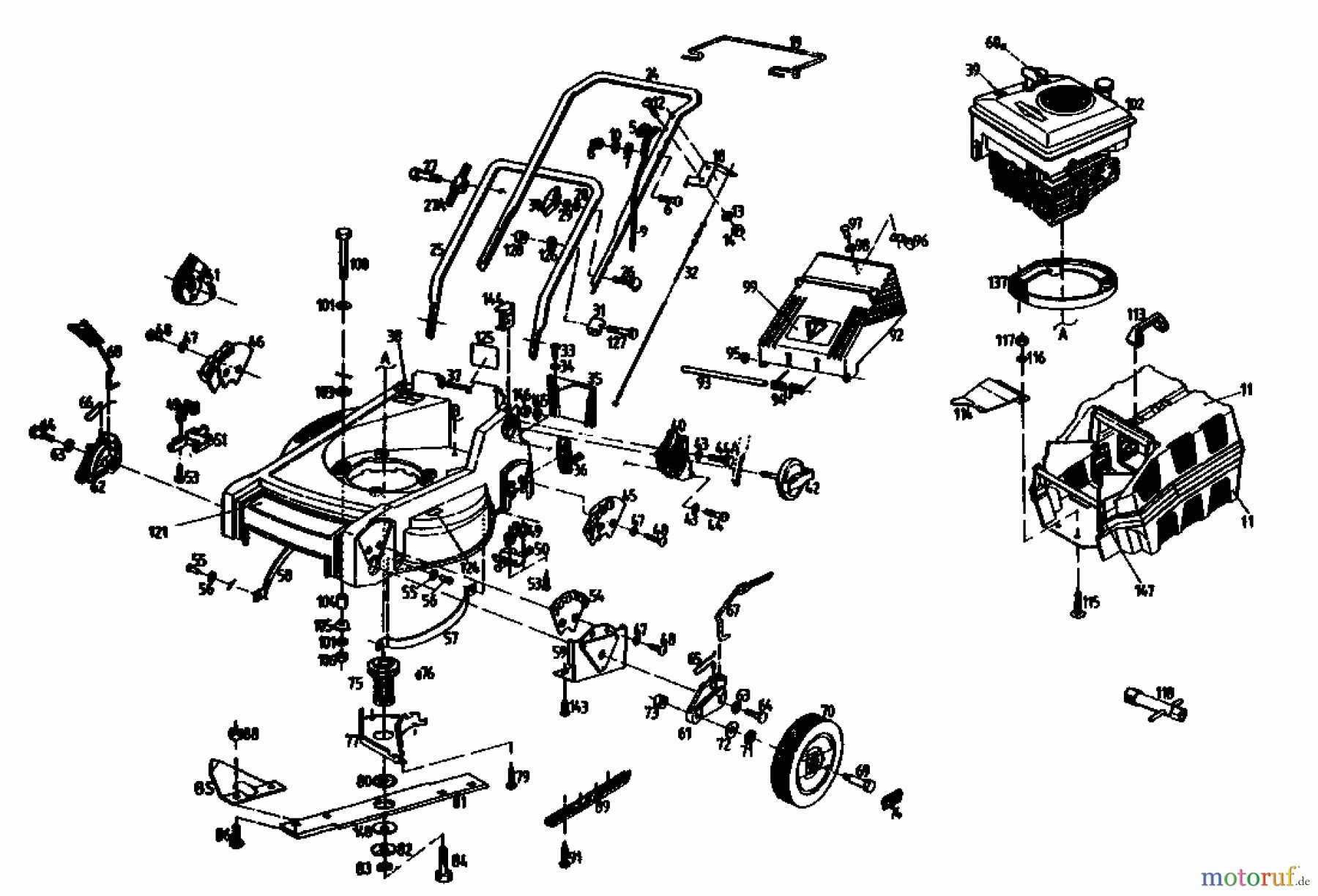  Golf Motormäher mit Antrieb 345 HR 4 02847.04  (1990) Grundgerät