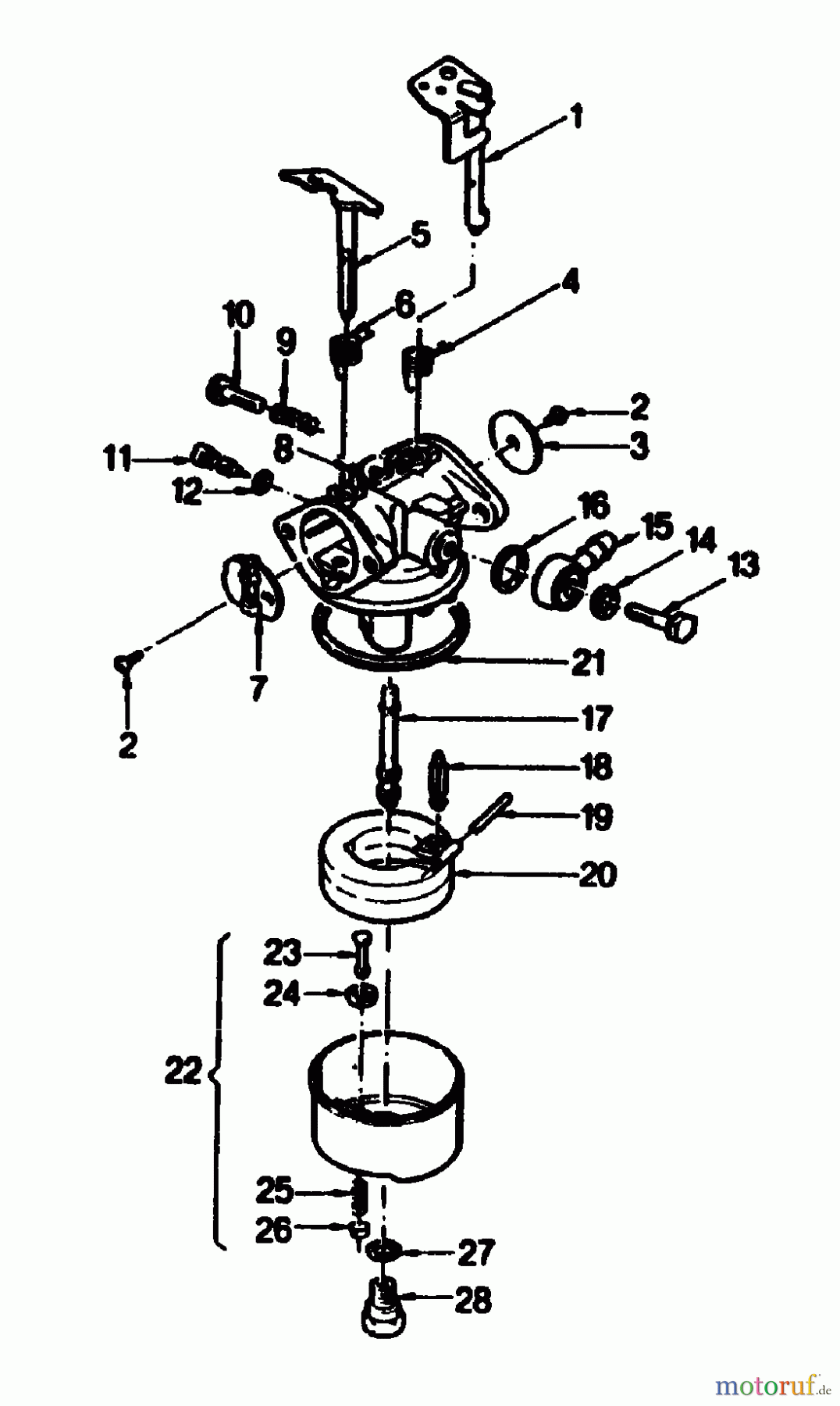  Gutbrod Motormäher mit Antrieb HB 47 R 02847.08  (1990) Vergaser