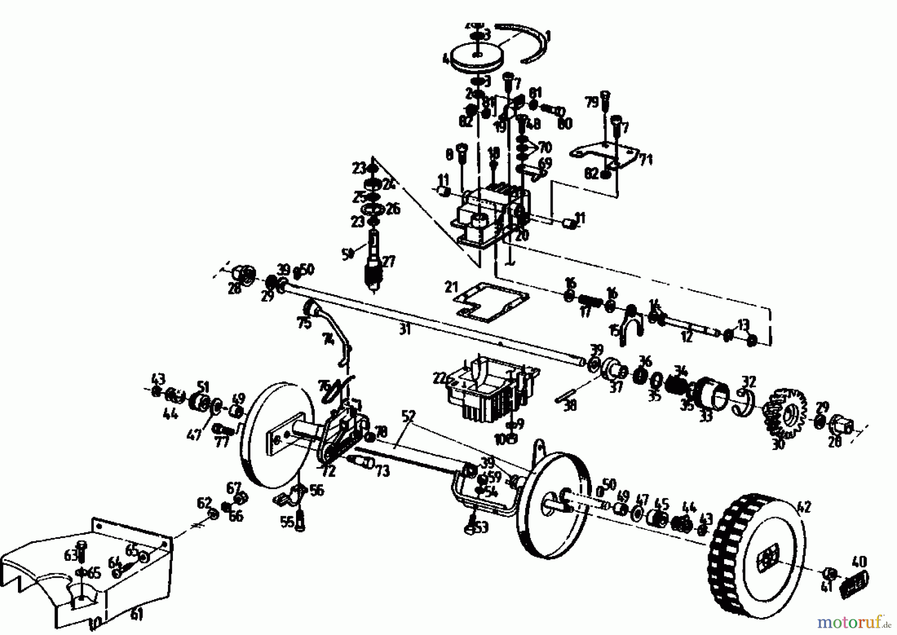  Gutbrod Motormäher mit Antrieb MH 454 RE 04006.03  (1990) Getriebe