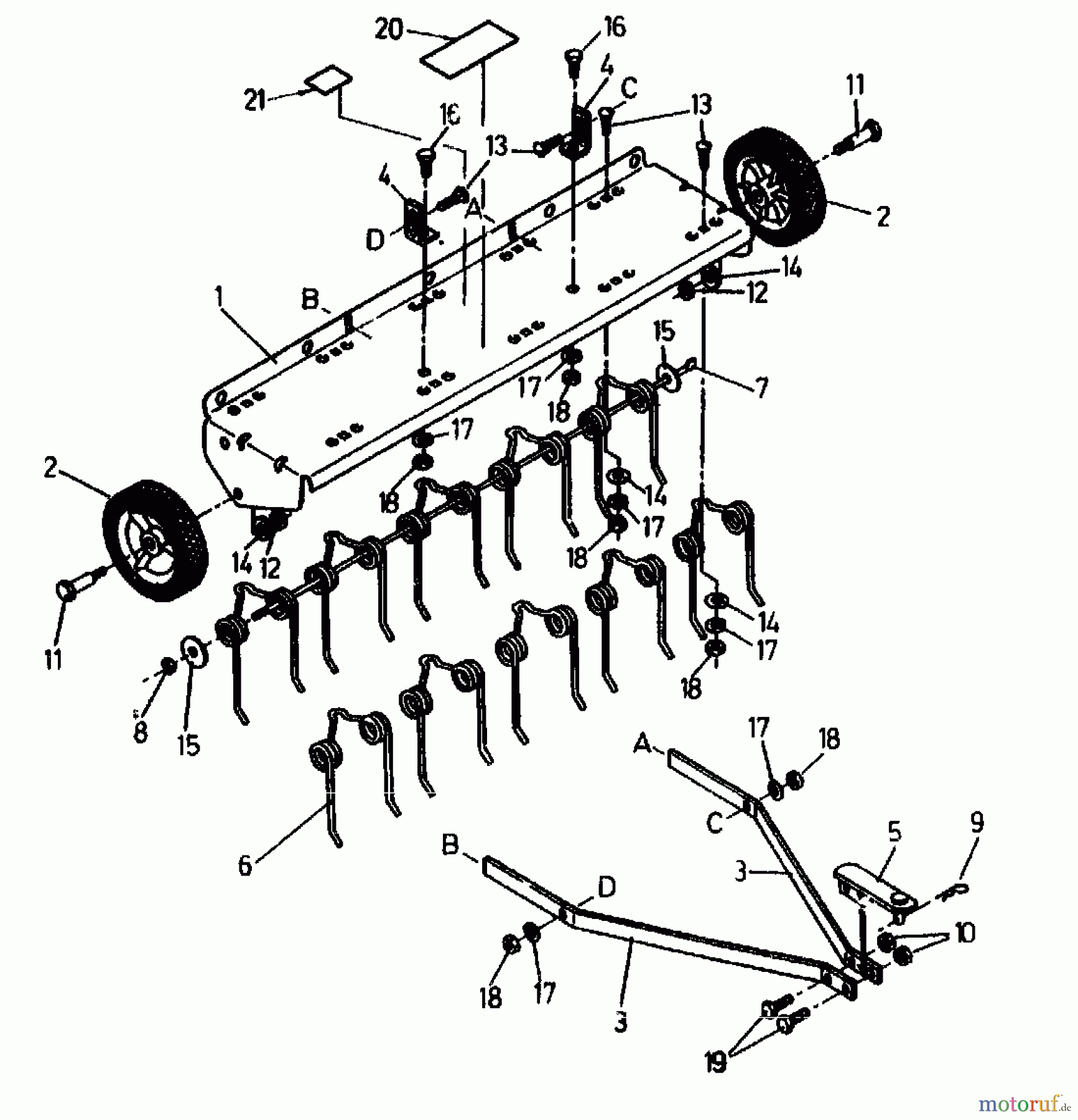  MTD Zubehör Zubehör Garten- und Rasentraktoren Rasenlüfter RSK 100 04012.05  (1990) Grundgerät