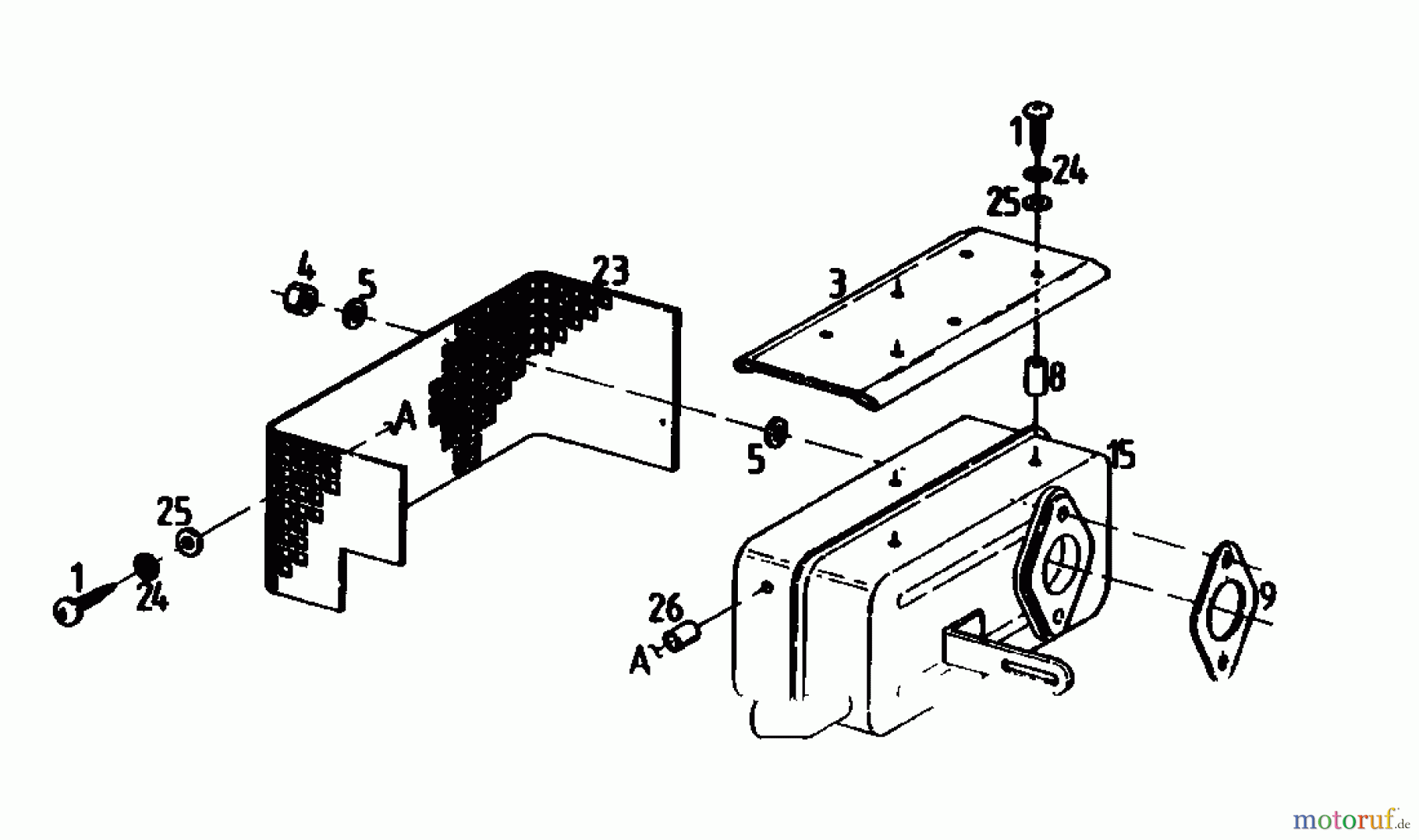  Gutbrod Balkenmäher BM 100-2/G 07507.01  (1990) Auspuff