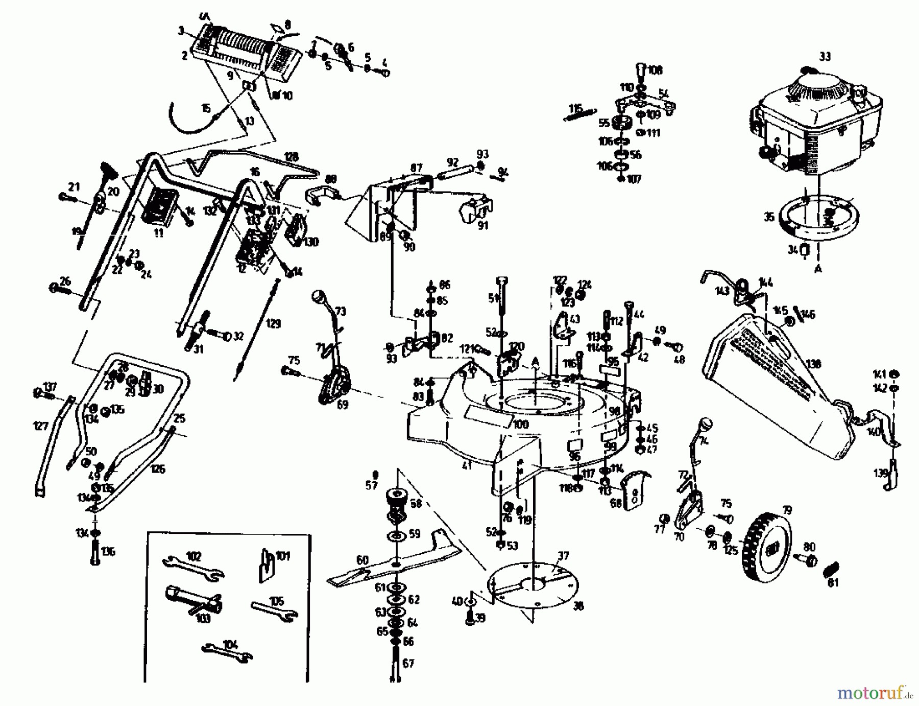  Gutbrod Motormäher mit Antrieb MS 482 R 04008.03  (1990) Grundgerät