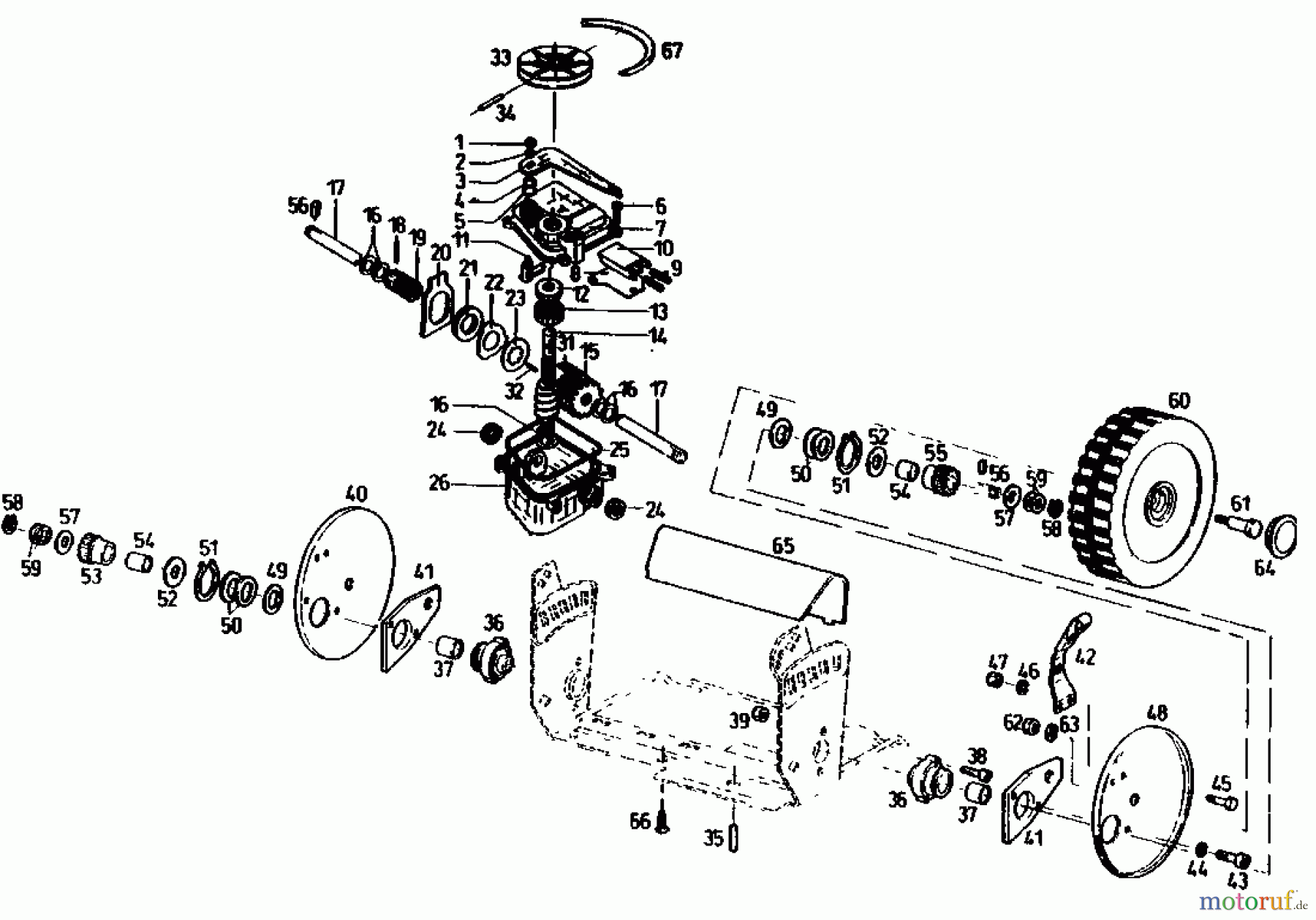  Gutbrod Motormäher mit Antrieb TURBO HBSR 04011.03  (1991) Getriebe