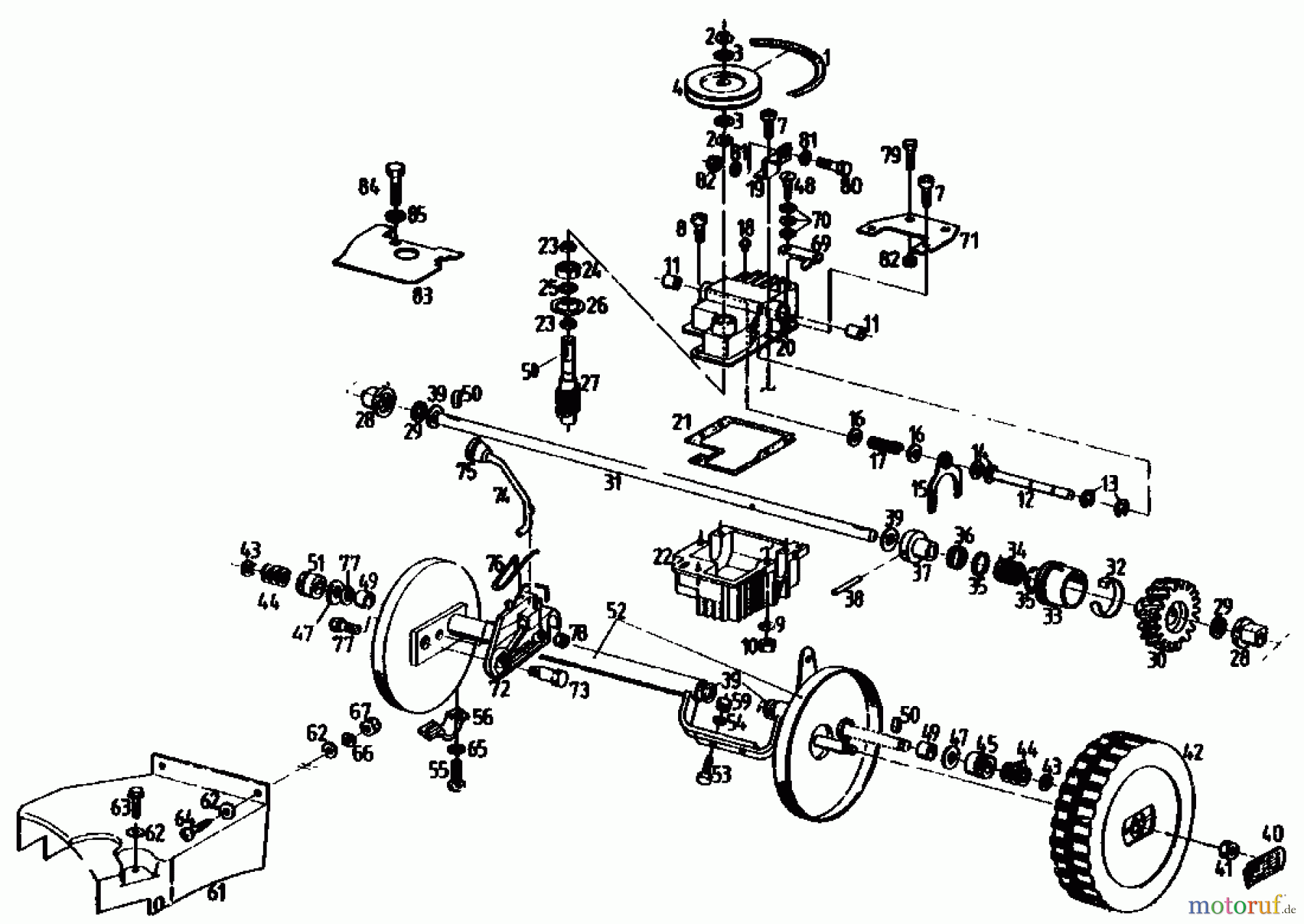  Gutbrod Motormäher mit Antrieb MH 454 R 04006.04  (1991) Getriebe