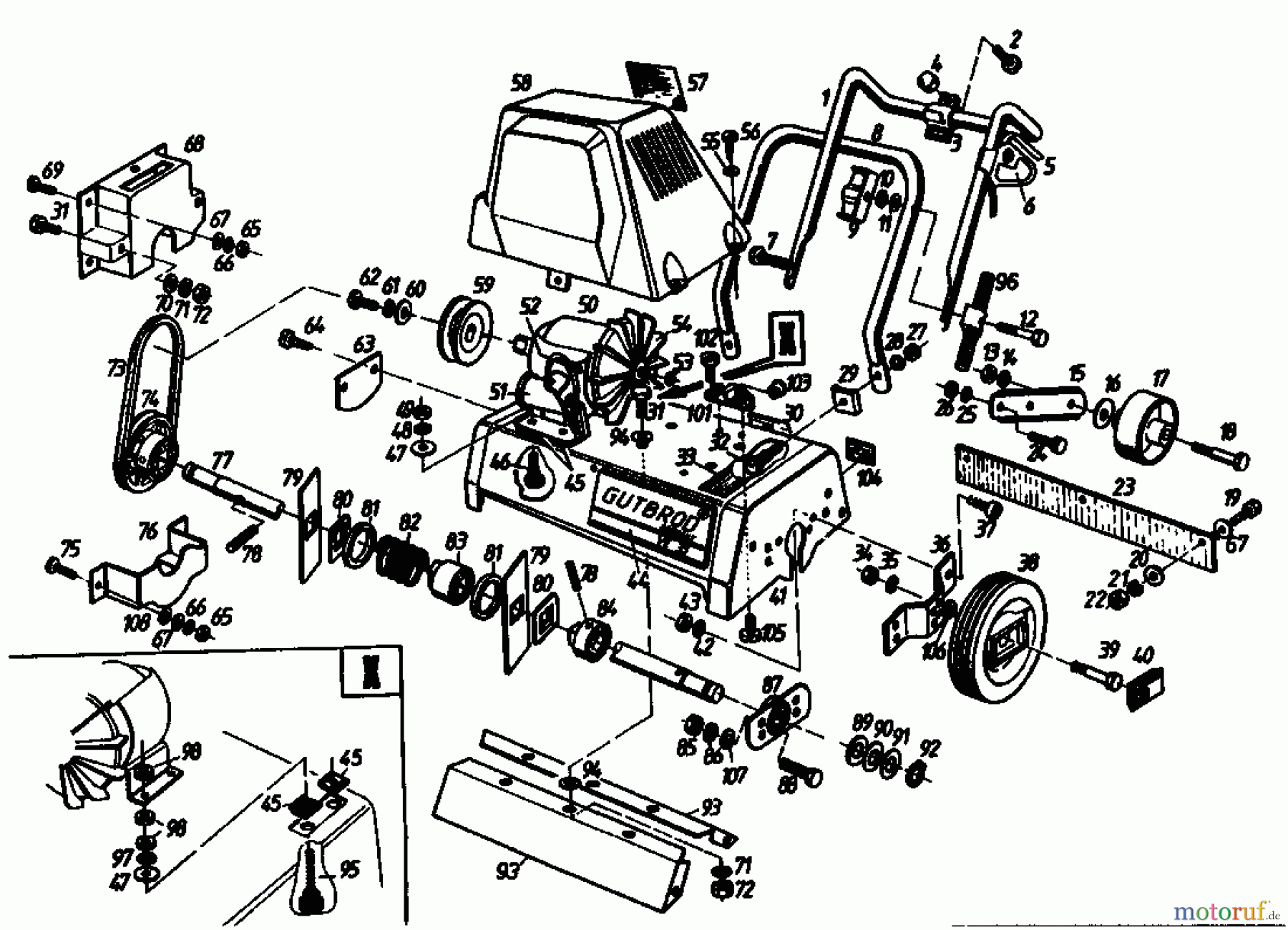  Gutbrod Elektrovertikutierer VE 35 02645.09  (1992) Grundgerät