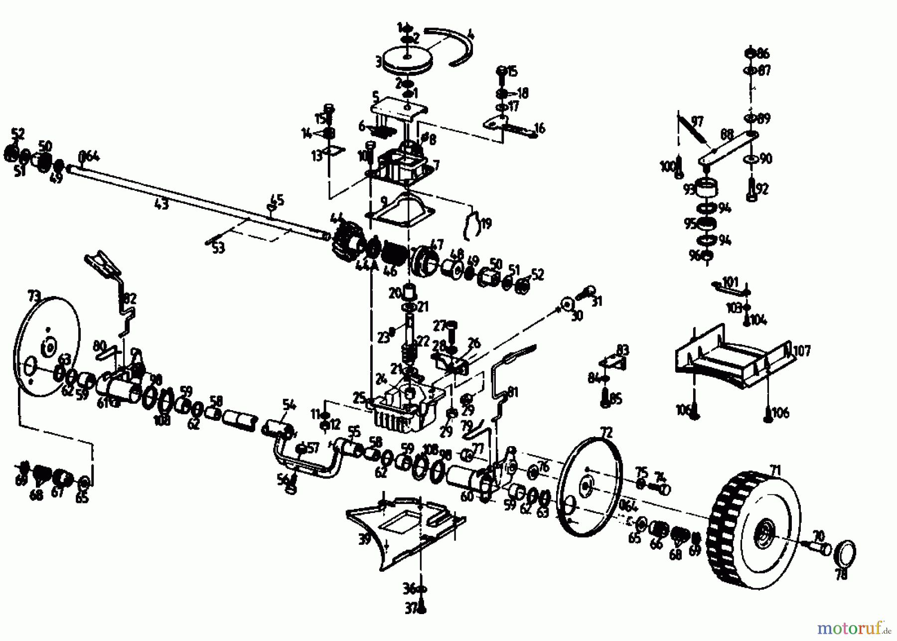  Gutbrod Motormäher mit Antrieb HB 47 R-4 BS 04001.01  (1992) Getriebe